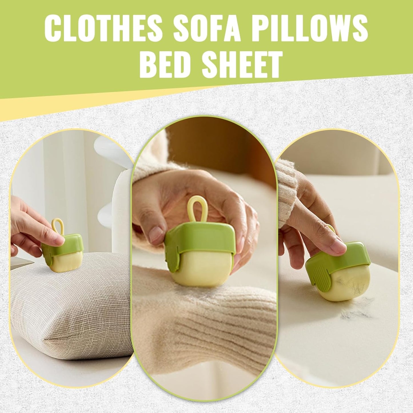 Reusable Lint Roller Mini, Washable Sticky Roller for Travel & Clothes & Furniture & Purse, Portable Pet Hair Lint Remover Ball for Dog Cat Fur (Beige)