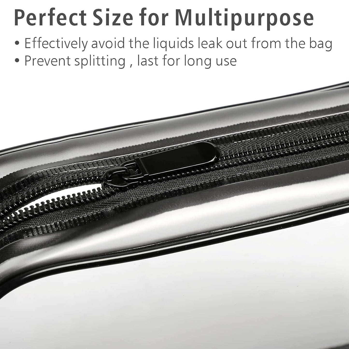 PACKISM Clear Toiletry Bag - 3 Pack TSA Approved Toiletry Bag Quart Size Bag, Travel Makeup Cosmetic Bag for Women, Carry on Airport Airline Compliant Bag, Black