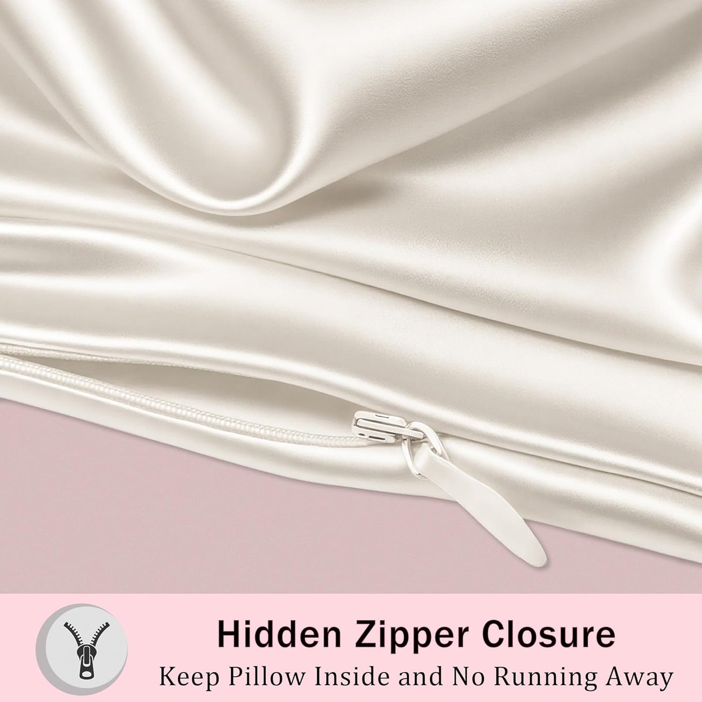 Mulberry Silk Pillow Cases Queen Size Set of 2, Ultra Smooth Soft Breathable Cooling Pillow Cases for Hot Sleepers, Silk Satin Pillowcases 2 Pack with Zipper for Hair and Skin, Gifts for Women