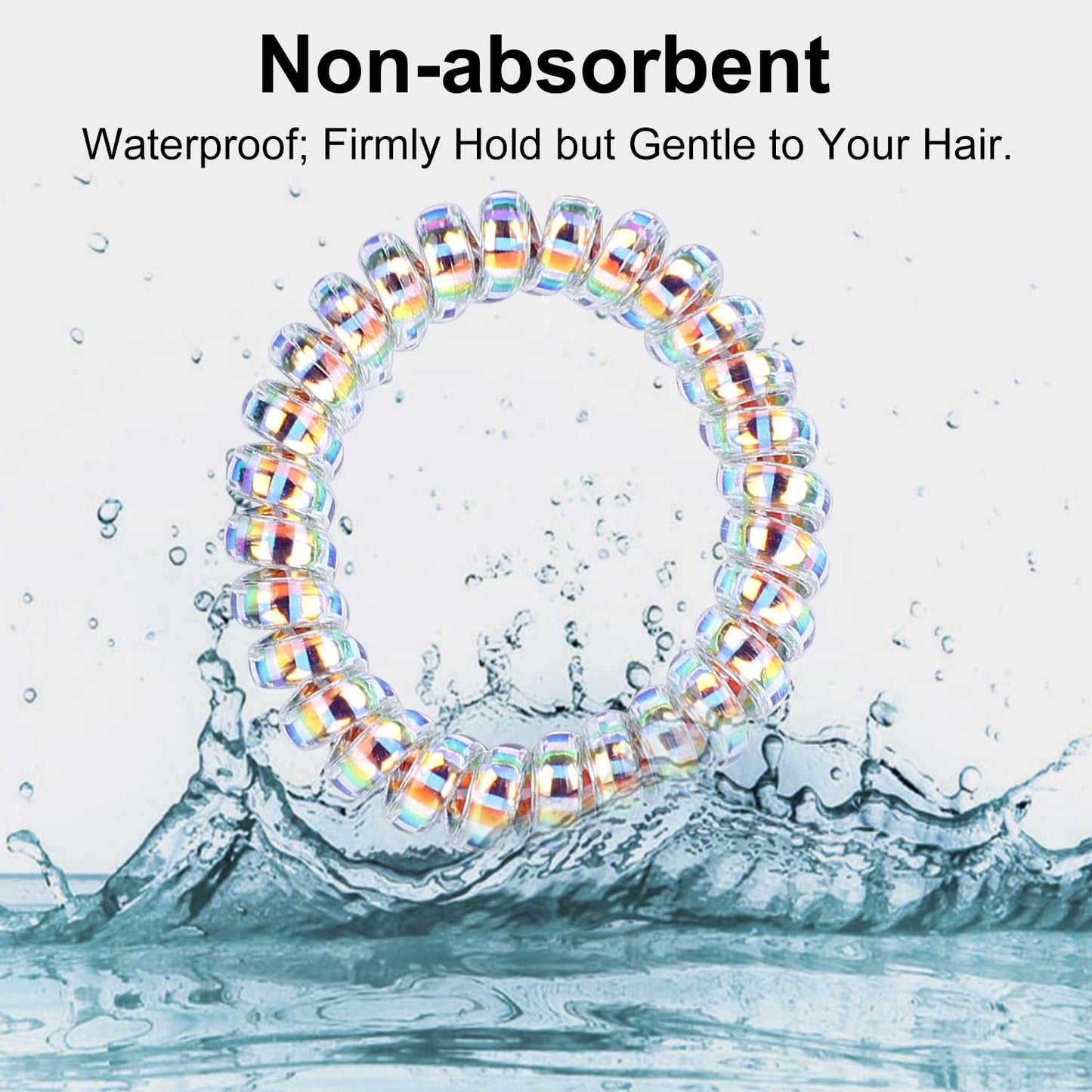 JessLab Spiral Hair Ties for Women, 10-Pack Traceless No-Damage Ponytail Holders, Coils Hair Bands for Girls, Assorted Colors