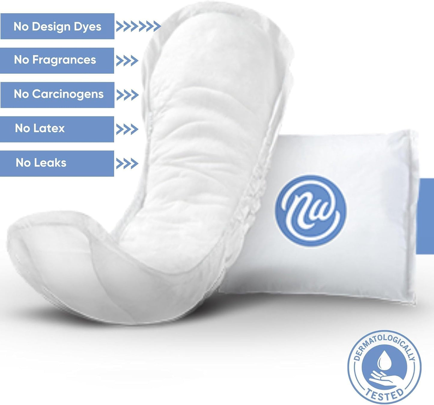 Nexwear Incontinence Pads for Women, Skin-Safe Design, Maximum Absorbency Bladder Control Pads for Leaks, Disposable, Discreet, Individually Wrapped, 13.75 in, 30 Count, 3 Packs, 90 Total