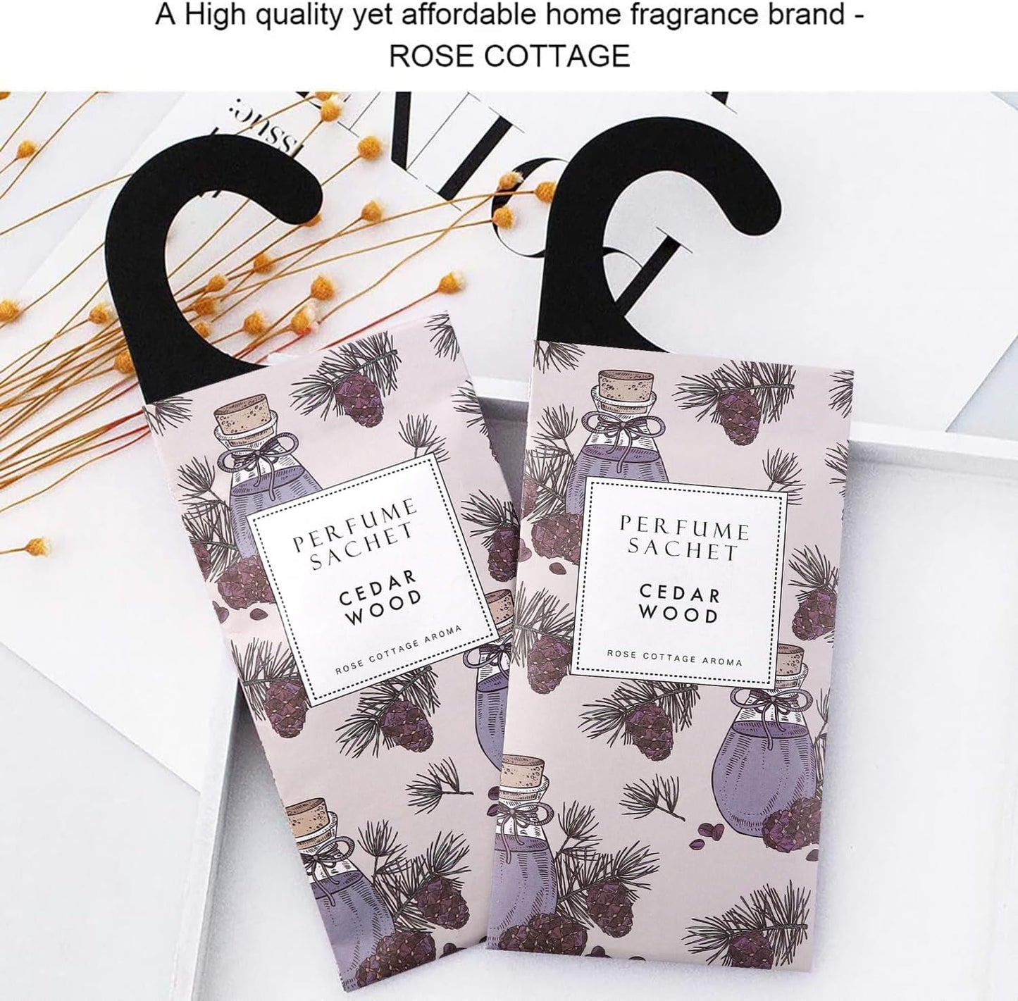 Large 12 Packs Cedar Wood Hanging Closet Deodorizer Air Freshener Long Lasting Scented Sachets Smell Goods for House