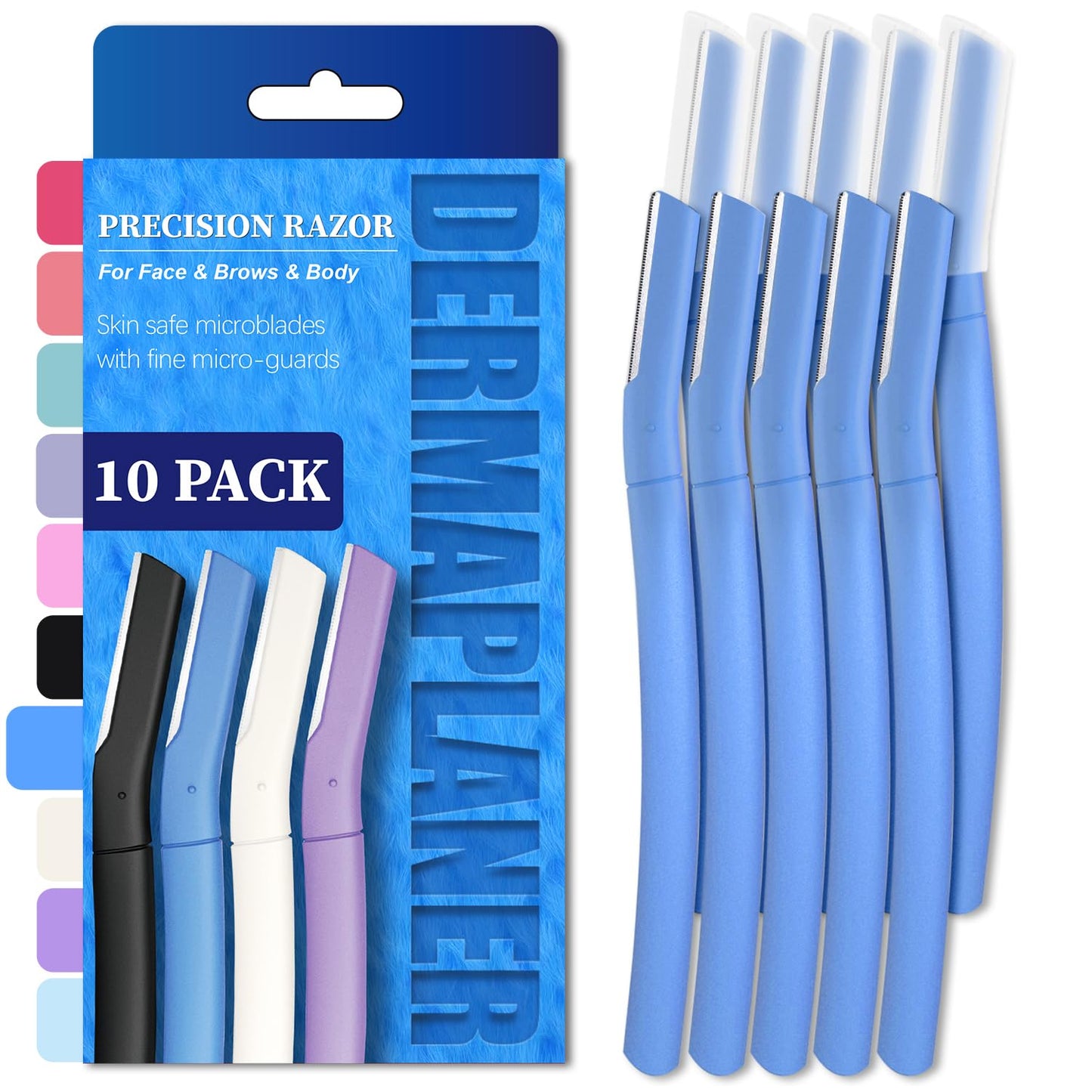 Precision Dermaplane Razor, Face Razors for Women and Men, Eyebrow Razor, Dermaplaning Tool, Peach Fuzz Remover, Skin-friendly Microblades with Protective Cap