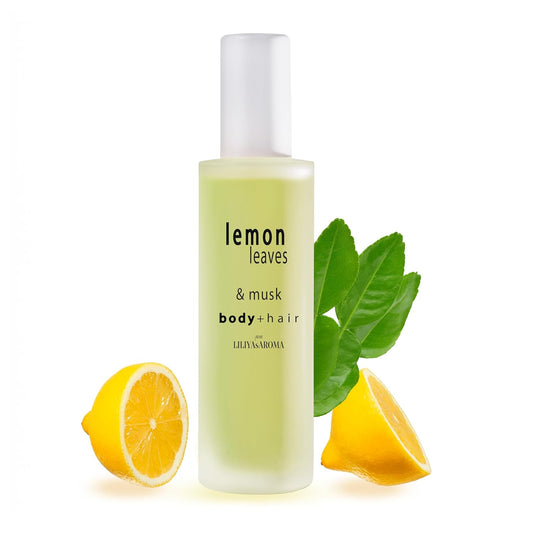 Liliya's Aroma Lemon Leaves After-Shower Body Spray | Clean Scented Hair Mist | Vegan Lemon Fresh Fragrance | Cruelty-Free Everyday Hydrating with Glycerin - 3.4 fl oz