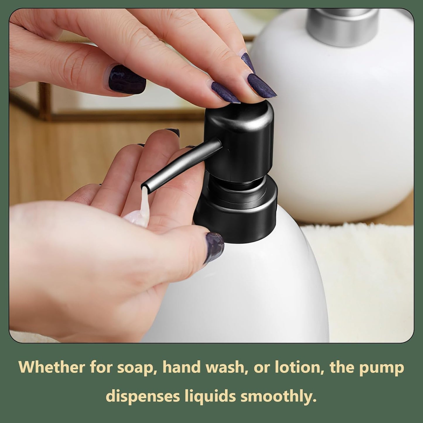 6Pcs Soap Dispenser Pump Head Replacement Set,Reusable Hand Soap Dispenser Top for Bathroom,Kithen Worktop Bottles, Standard Diameter 28/400 Neck Size (6, Black)