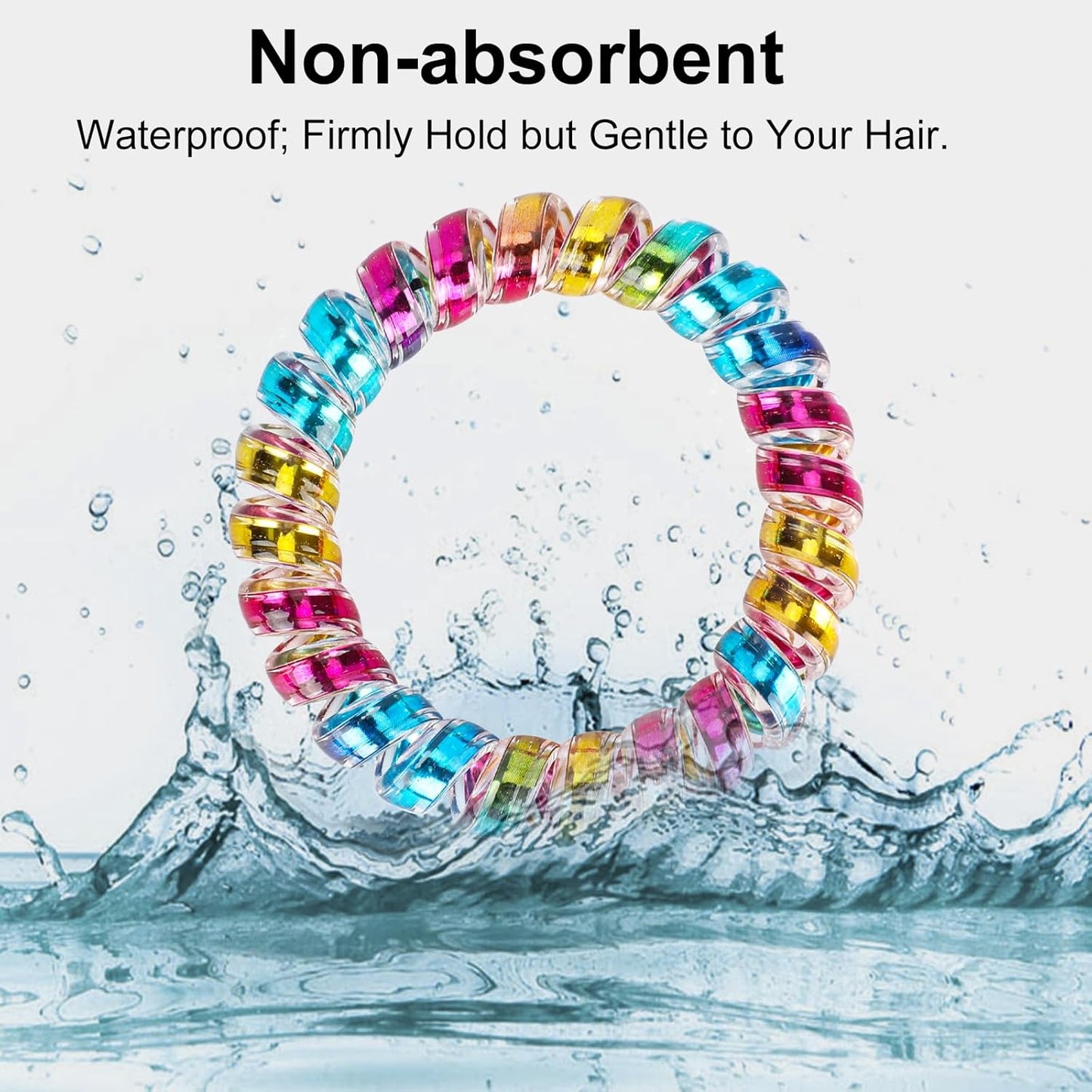 JessLab Spiral Hair Ties for Women, 10-Pack Traceless No-Damage Ponytail Holders, Coils Hair Bands for Girls, Assorted Colors