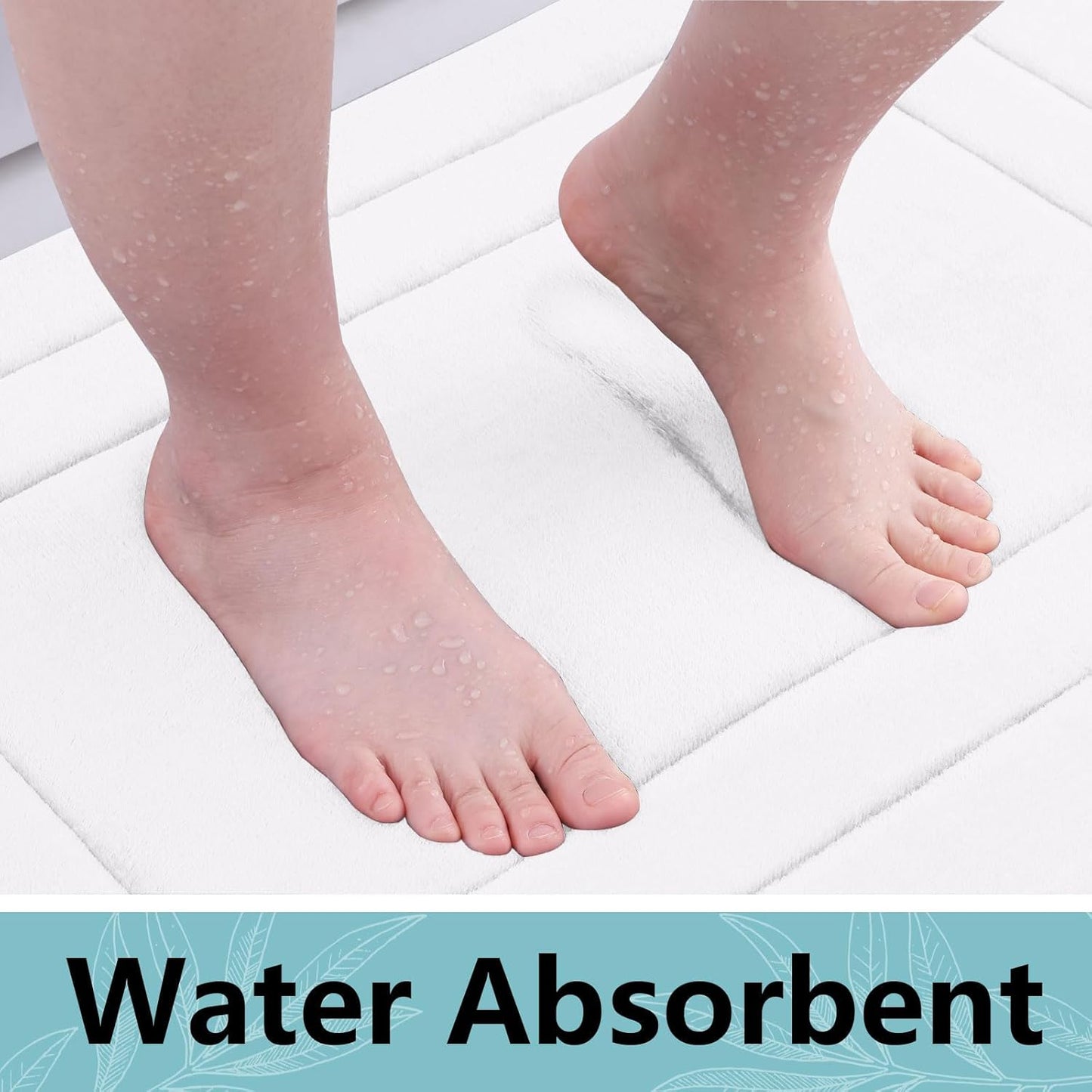 Arotive Memory Foam Bathroom Rug Mat 70x24, Ultra Soft and Absorbent Bath Mat, Machine Wash Dry, Comfortable Bath Rug Carpet for Bathroom Floor, Tub and Shower, White