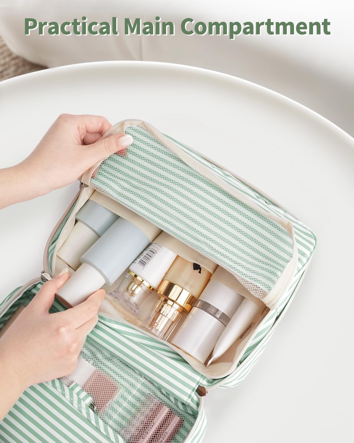 Narwey Small Hanging Travel Toiletry Bag for Women, Travel Bag for Toiletries, Makeup Bag Organizer Cosmetic Bags Make Up Bags for Girls