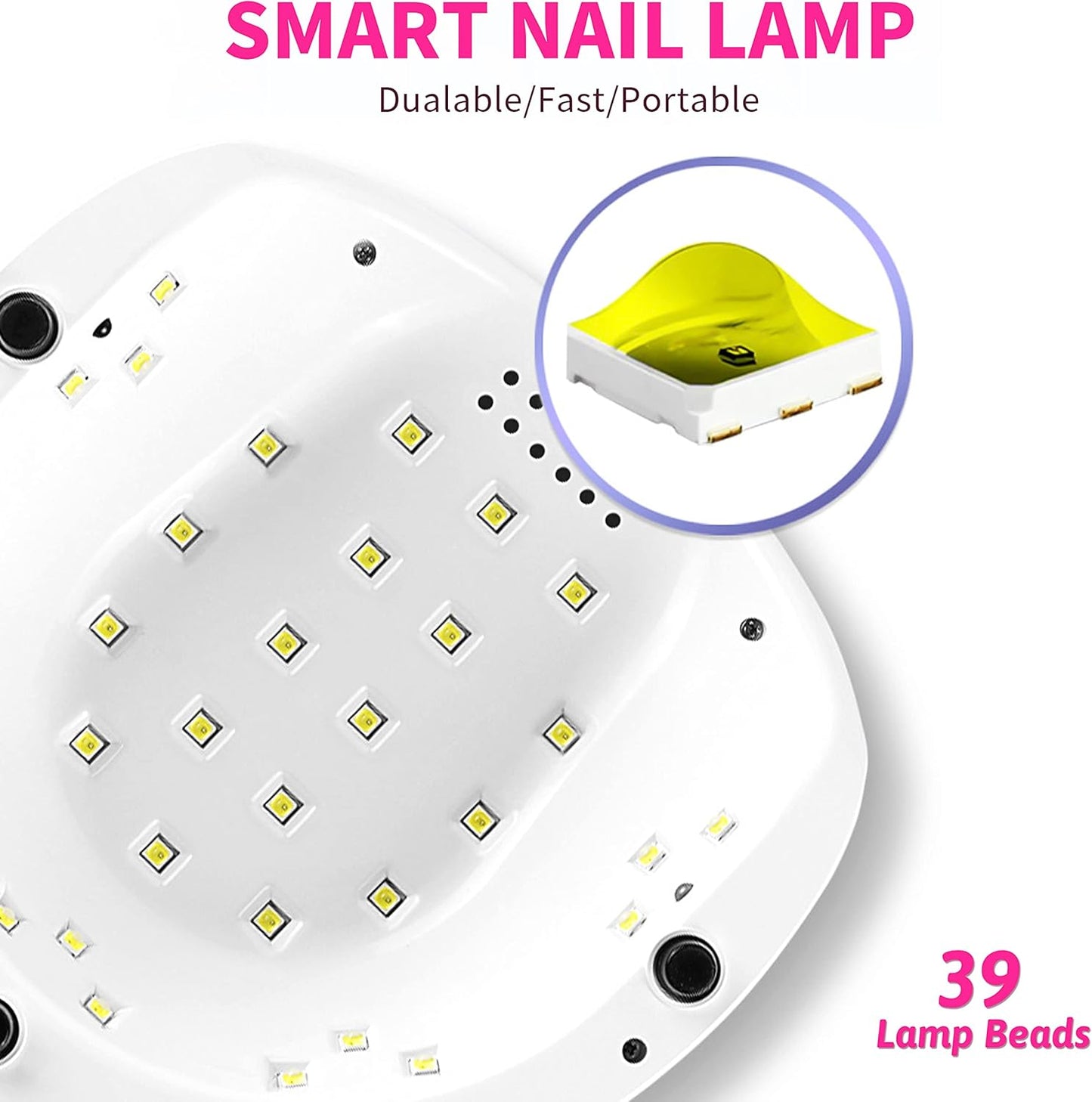 AIJIMEI Diamond Purple Nail Lamp Nail Dryer Nail Tools LED Gel Nail Lamp 86W Gel Nail Light Nail Polish Dryer for Professional and Beginner (Rosepink)