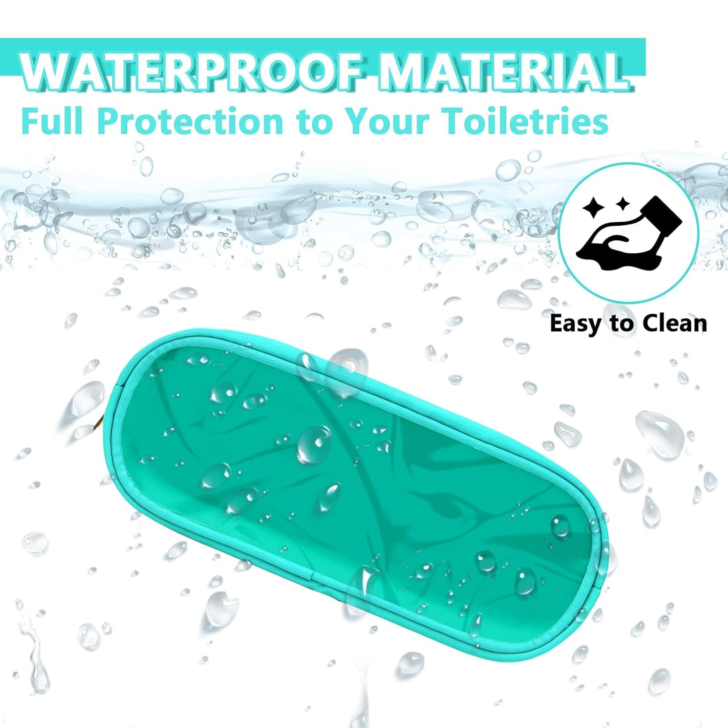 Clear Small Pencil Pouch Makeup Bag for Purse,Nylon&PVC Pencil Case Waterproof Makeup Brush Holder with Zipper,Preppy Transparent Pen Bag Cosmetic Bag for Women Men Office(Slim-Mint Green)