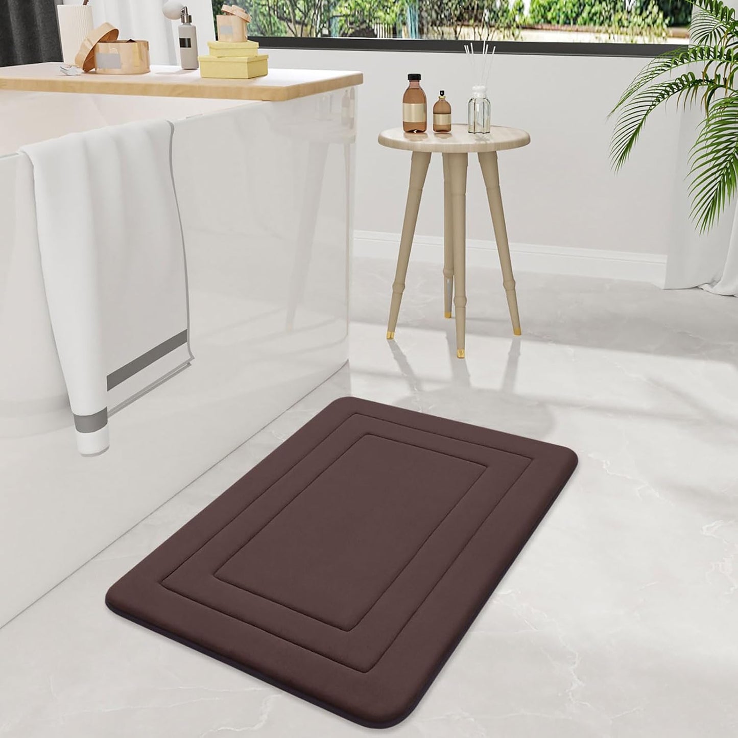 Arotive Memory Foam Bathroom Rug Mat 70x24, Ultra Soft and Absorbent Bath Mat, Machine Wash Dry, Comfortable Bath Rug Carpet for Bathroom Floor, Tub and Shower, Brown