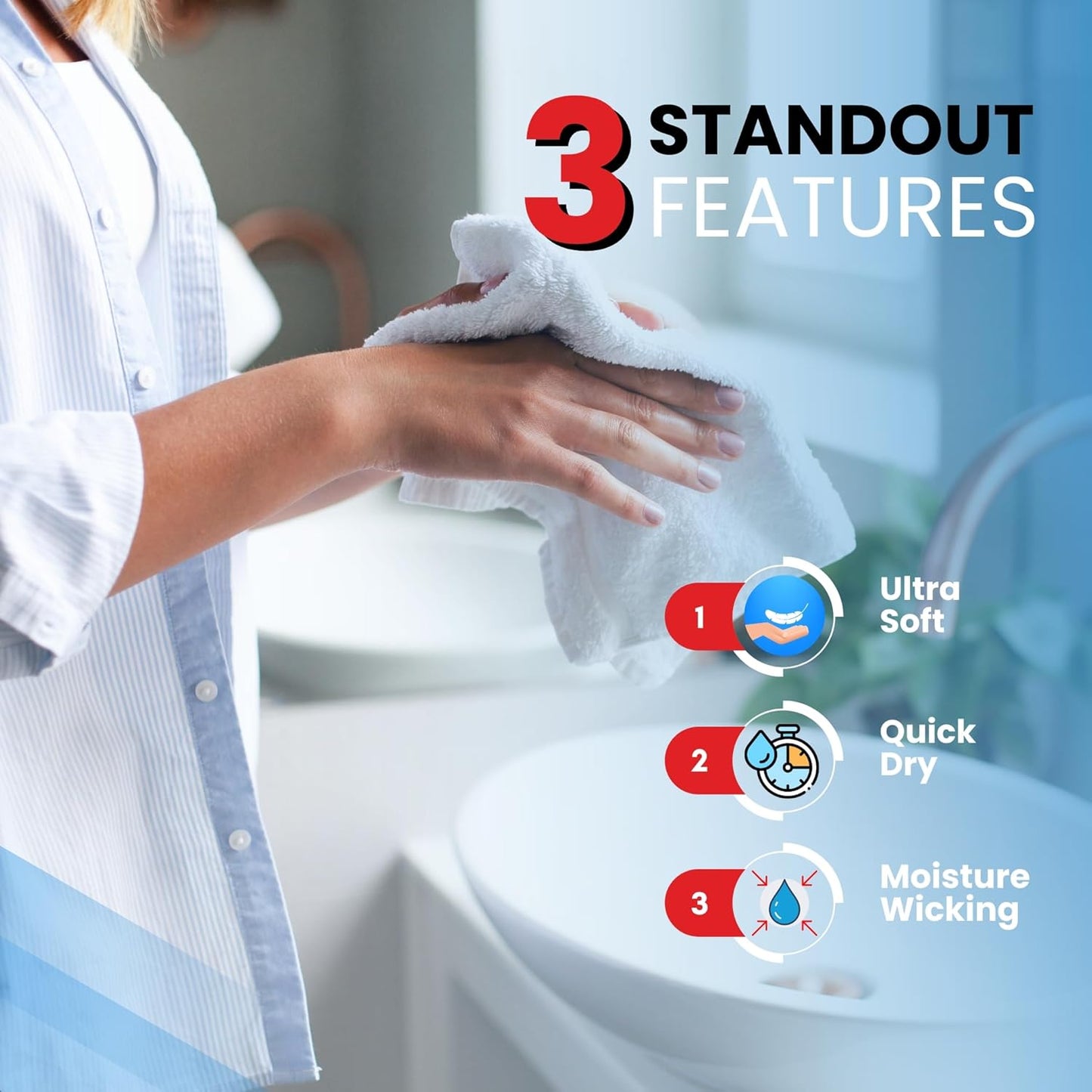 Infinitee Xclusives Luxury Wash Cloths for Showering [13x13] – 100% Cotton Washcloths [Pack of 12], Soft and Absorbent Face Towels for Bathroom Wash Clothes, Gym, and Spa (Charming Grey)