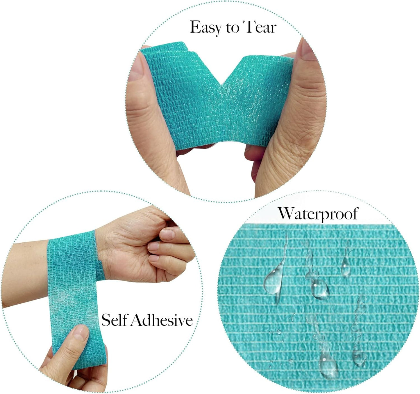 15 Pcs Self-Adhesive Bandage Wrap 2" X 5 Yards Elastic Cohesive Bandage Wrap Rolls Elastic Self-Adherent Tape for Stretch Athletic, Sports, Wrist, Ankle