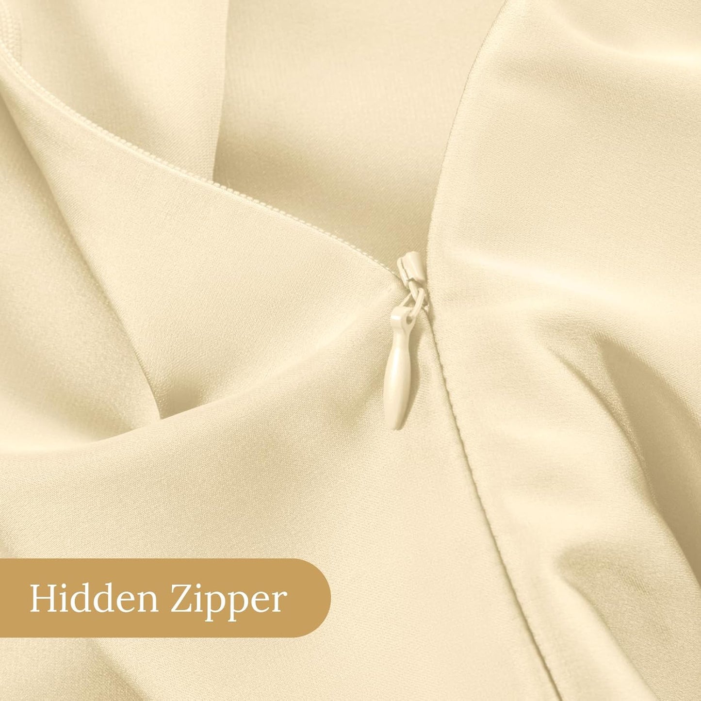 INFIIXSO Mulberry Silk Pillowcase for Hair and Skin, Silk Pillow Cases Queen Size with Hidden Zipper 20x30 Inches, Extraordinary Smooth and Soft Cooling Pillow Cases for Hot Sleepers(Ivory, 1 Pack)