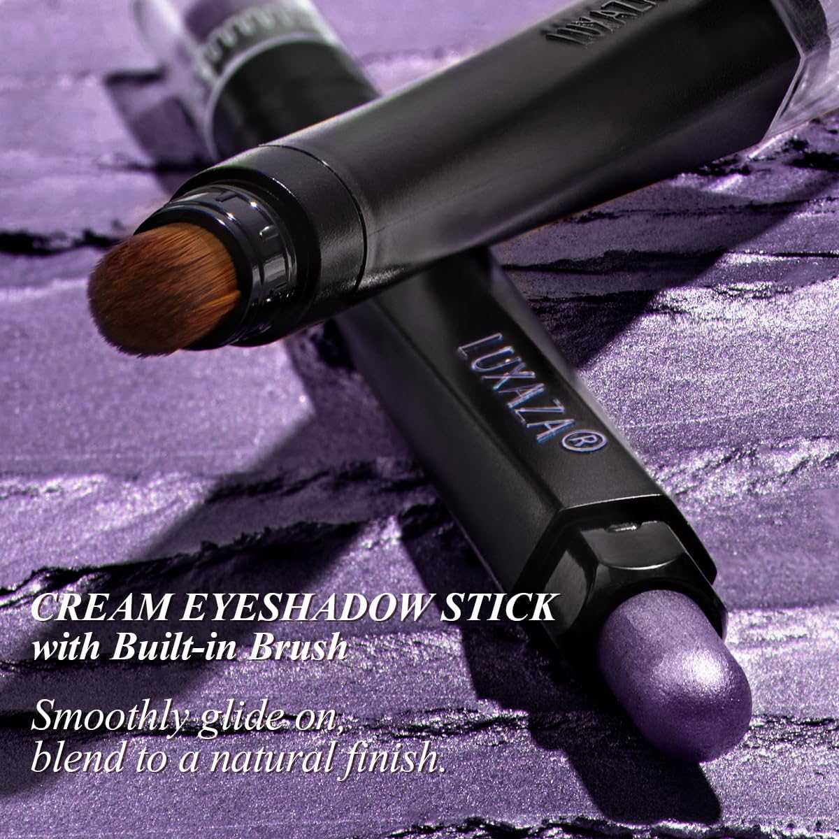 Neutral Eyeshadow Stick 6PCS Set, Pink and Purple Metallic Shimmer Matte Cream Eye Shadow Eyeliner Brightener Pencil Crayon, Halloween Makeup - PURPLE MARTINI