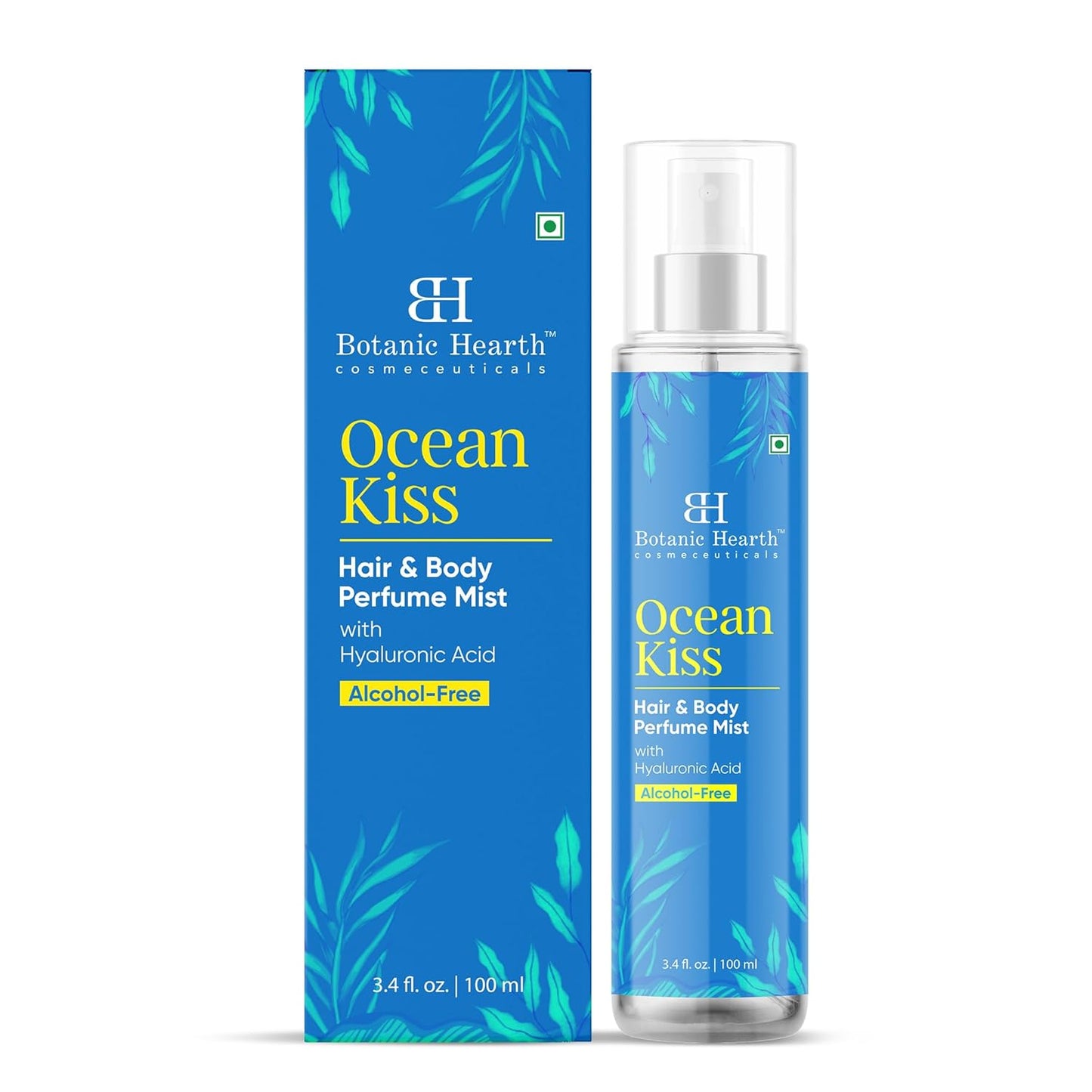 Botanic Hearth Ocean Kiss Hair & Body Perfume Mist with Hyaluronic Acid – Alcohol-Free Refreshing Fragrance Spray, Long Lasting Hydrating Mist for Women & Men, 3.4 fl oz
