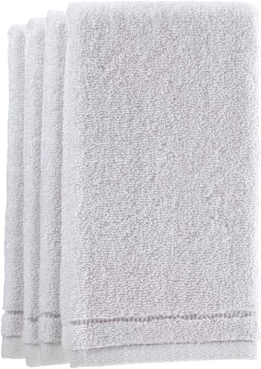 Creative Scents Cotton Fingertip Towel Set - 4 Pack - 11 x 18 Inches Decorative Extra-Absorbent and Soft Terry, Small White Hand Towels for Bathroom and Powder Room, Guest and Housewarming Gift