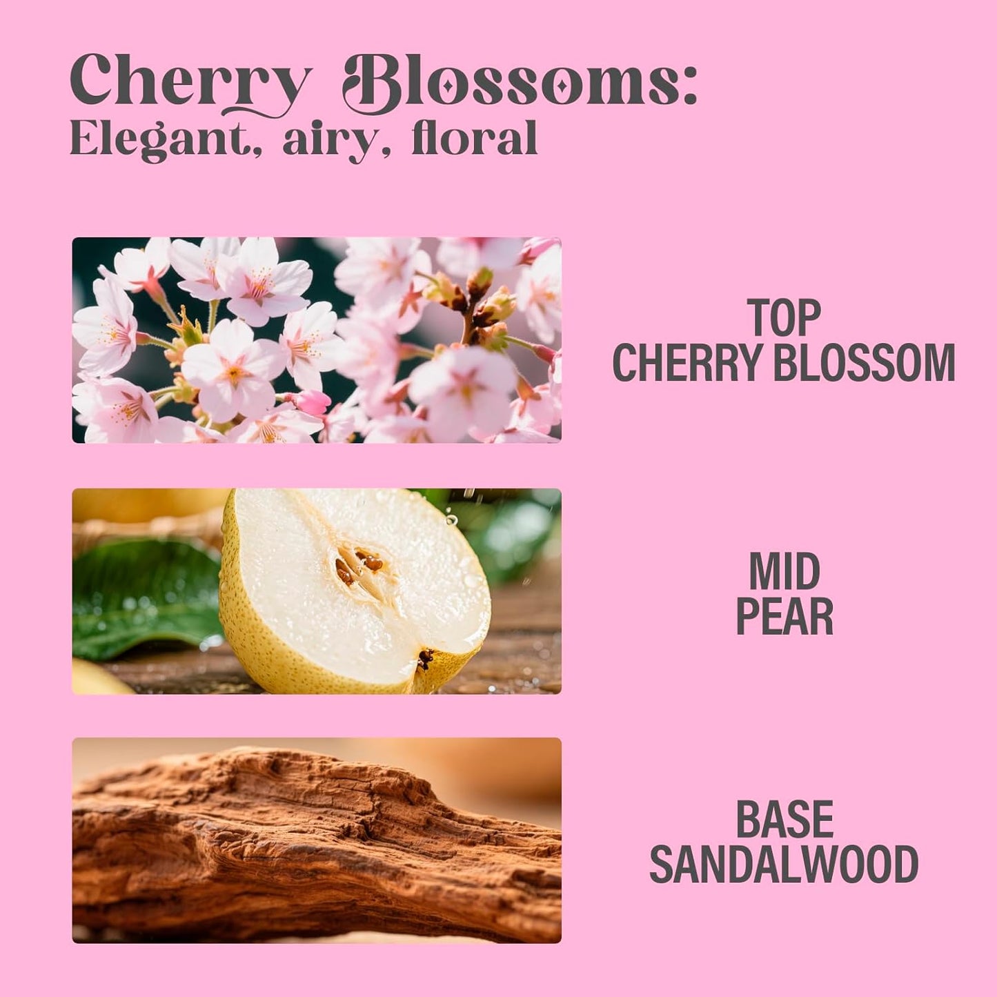 Body Spray for Women, Cherry Blossoms, Diamond embellished Fragrance Mist, 3.4 fl oz