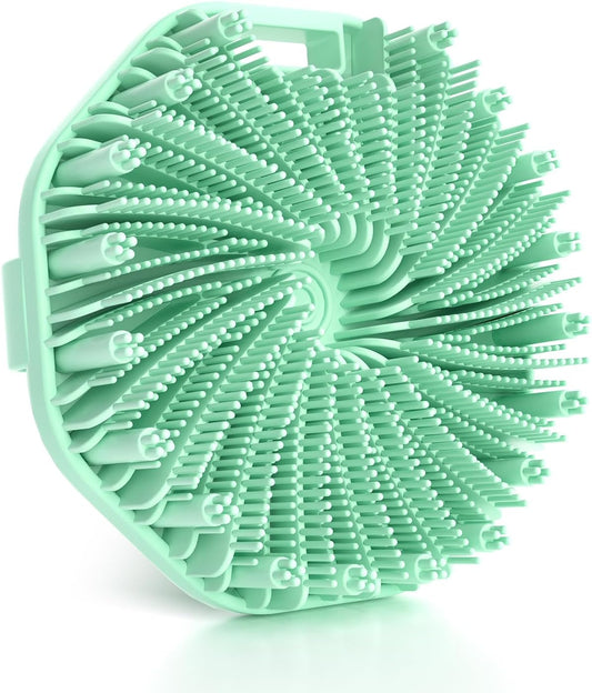 Silicone Body Scrubber, Exfoliating Body Wash Scrubbers Exfoliator, Shower Body Brush for Effective Showering Exfoliation and Gentle Massage (Green)