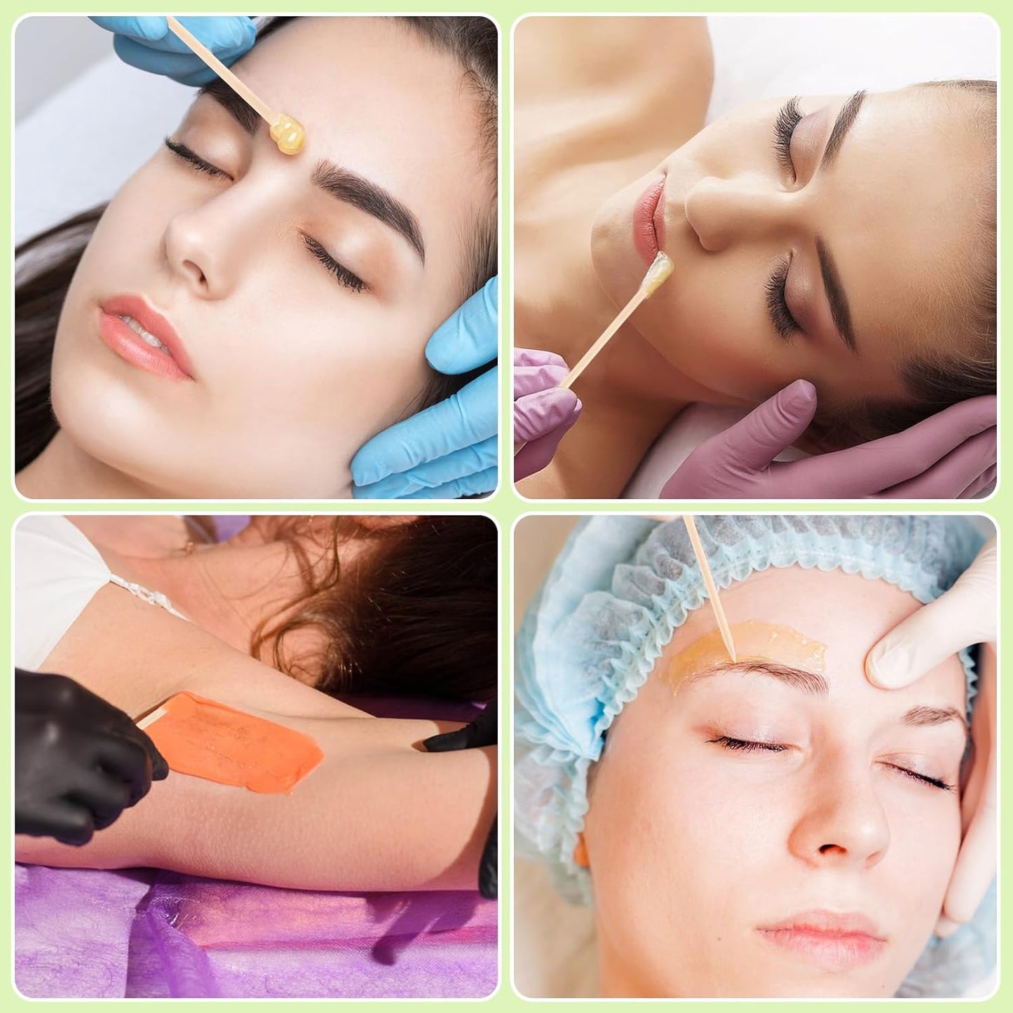 JANYUN Hair Removal 200 Pcs Eyebrow Wax Sticks, Wooden Waxing Spatulas for Small Detailed Areas, Orange Wood Nail Sticks