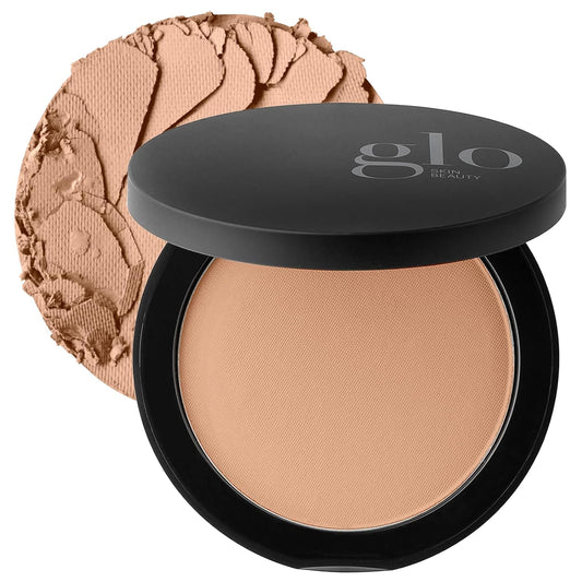 Glo Skin Beauty Pressed Base Powder Foundation Makeup (Natural Dark) - Flawless Coverage for a Radiant Natural, Second-Skin Finish
