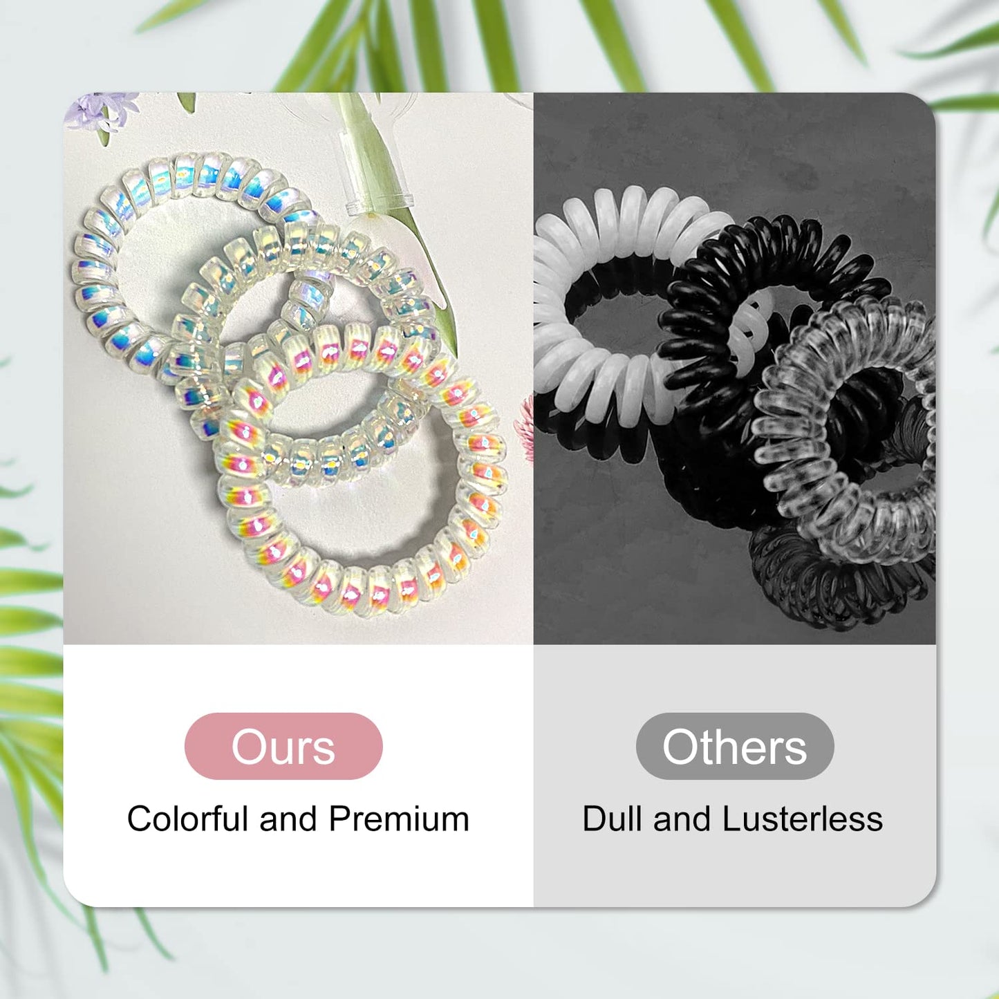 JessLab Spiral Hair Ties for Women, 10-Pack Traceless No-Damage Ponytail Holders, Coils Hair Bands for Girls, Assorted Colors