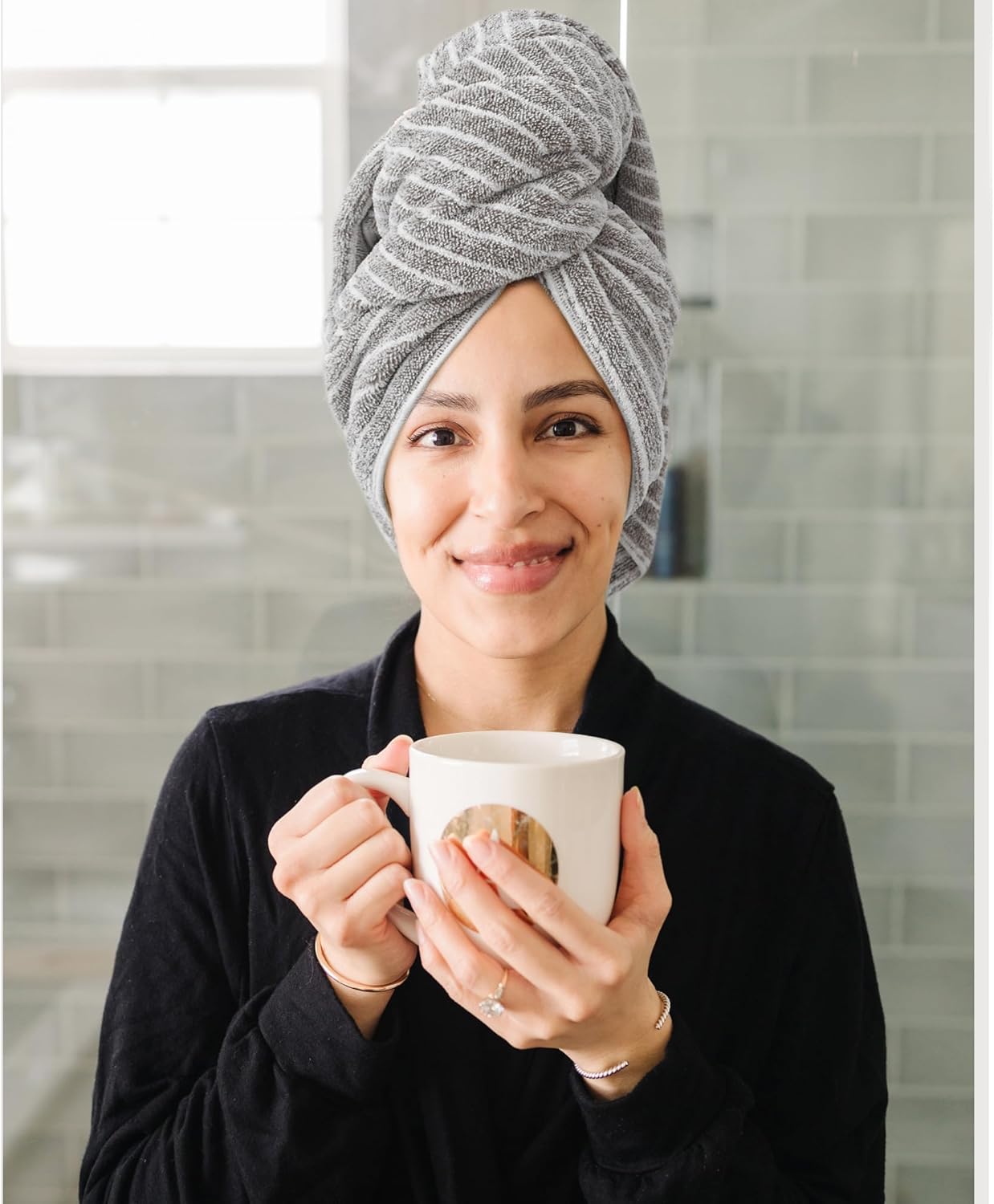 2 Packs Large Microfiber Hair Towels for Women, Super Absorbent & Quick Dry Hair Towel Wrap for Curly Hair Long & Short Hair- Anti-Frizz Hair Turbans for Wet Hair - 27.5''*39.4