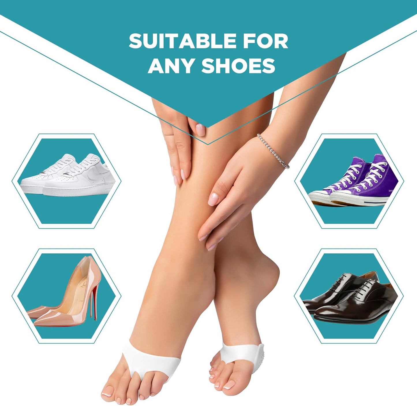 Homergy Metatarsal Foot Pads - Soft Gel Ball of Foot Cushions for Pain Relief, Ultra-Thin Sleeve Design, Stays in Place, Breathable & Reusable - Fits Heels, Flats, Sneakers (4 Pads / 2 Pairs)