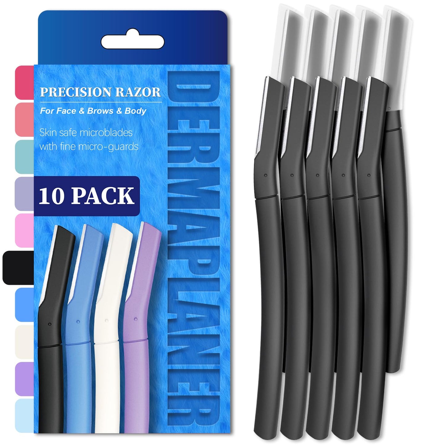 Precision Dermaplane Razor, Face Razors for Women and Men, Eyebrow Razor, Dermaplaning Tool, Peach Fuzz Remover, Skin-friendly Microblades with Protective Cap