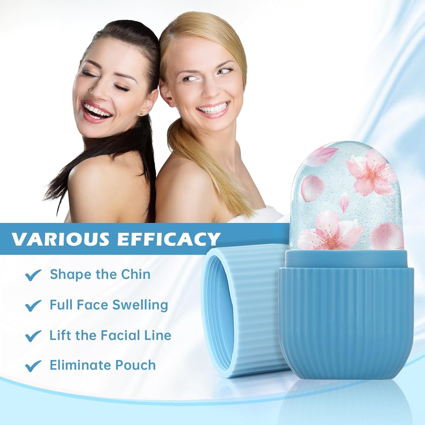 IMEASY Facial Ice Roller & Gua Sha Massager - Ice Cube Mold, Eye & Face Beauty Tool