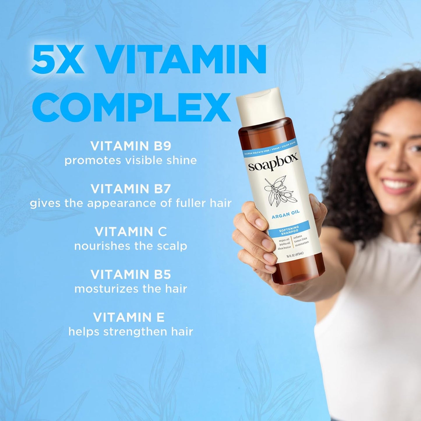 Soapbox Argan Shampoo & Conditioner Set, Volumizing, Vegan, Color Safe, Harsh Sulfate & Silicone Free, 16oz each (Pack of 2)