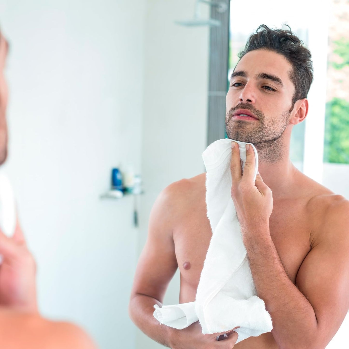 kimteny 100 Persent Cotton Premium Hand Towels Set of 2, (16 x 32 inches) 600GSM Cotton Thick Towel, Ultra Soft and Highly Absorbent Towels for Bathroom Gym Shower Hotel Spa (White)