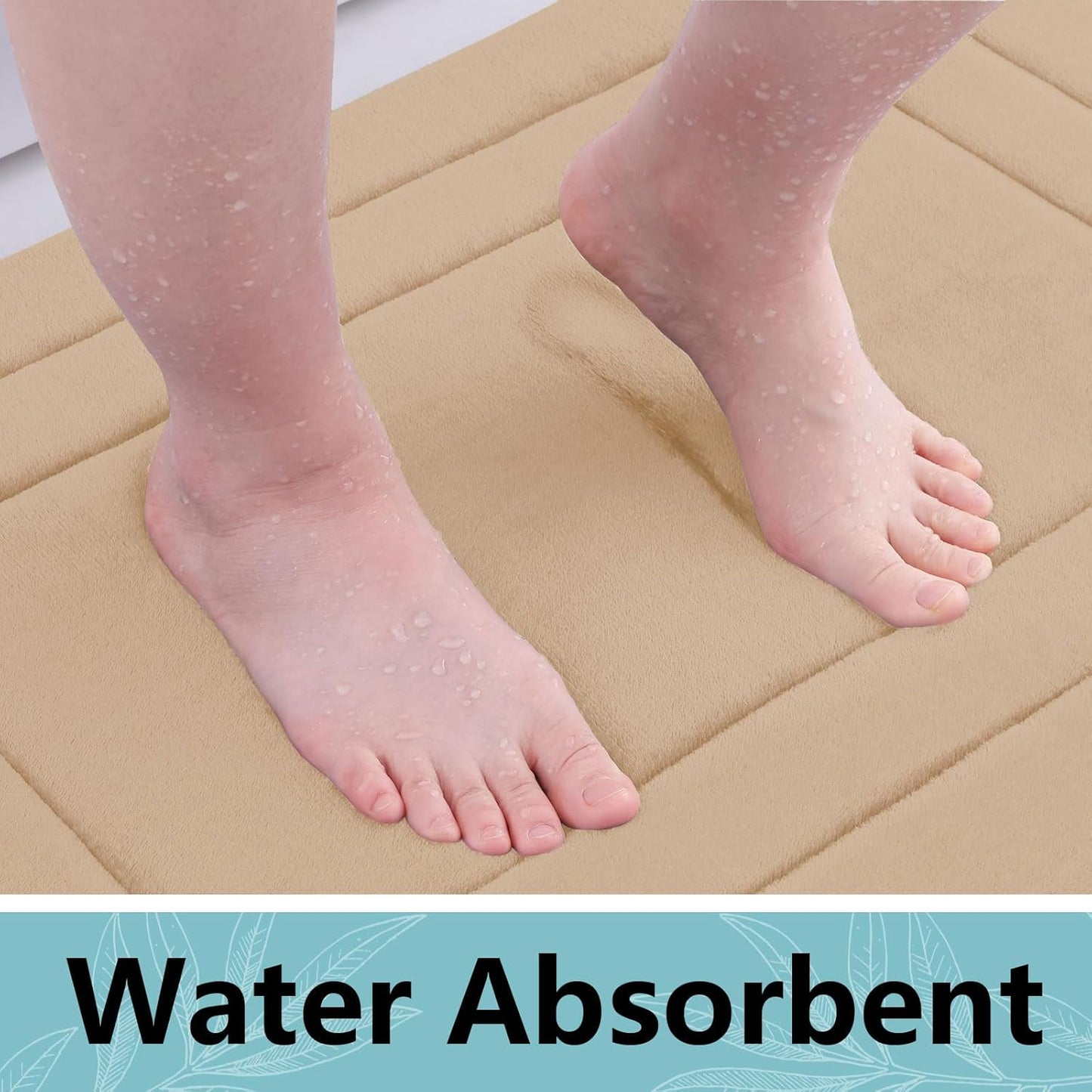 Arotive Memory Foam Bathroom Rug Mat 70x24, Ultra Soft and Absorbent Bath Mat, Machine Wash Dry, Comfortable Bath Rug Carpet for Bathroom Floor, Tub and Shower, Beige