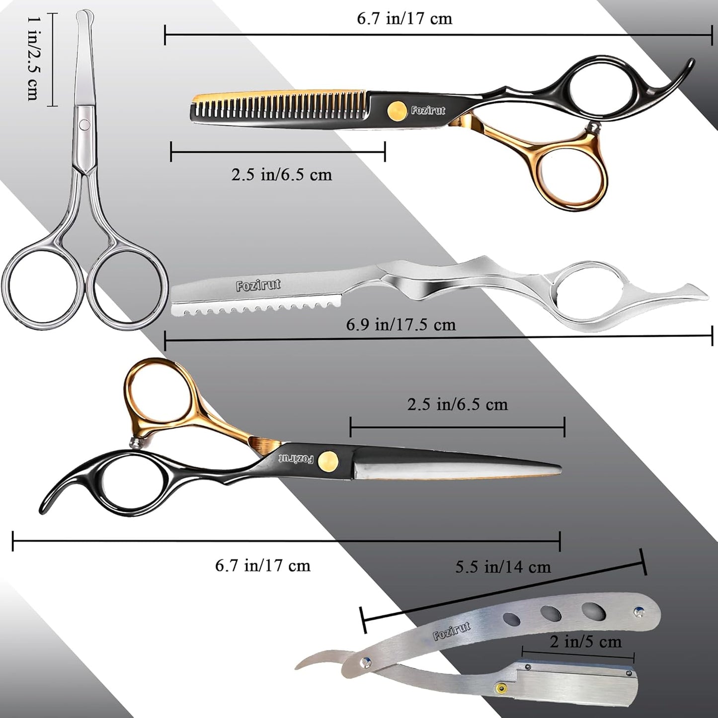 Professional Barber Scissors Hair Cutting Shears Kit, Thinning Shears for Hair Cutting, Haircut Scissors Wig Trimming Texturize Shears Kit for Women Men
