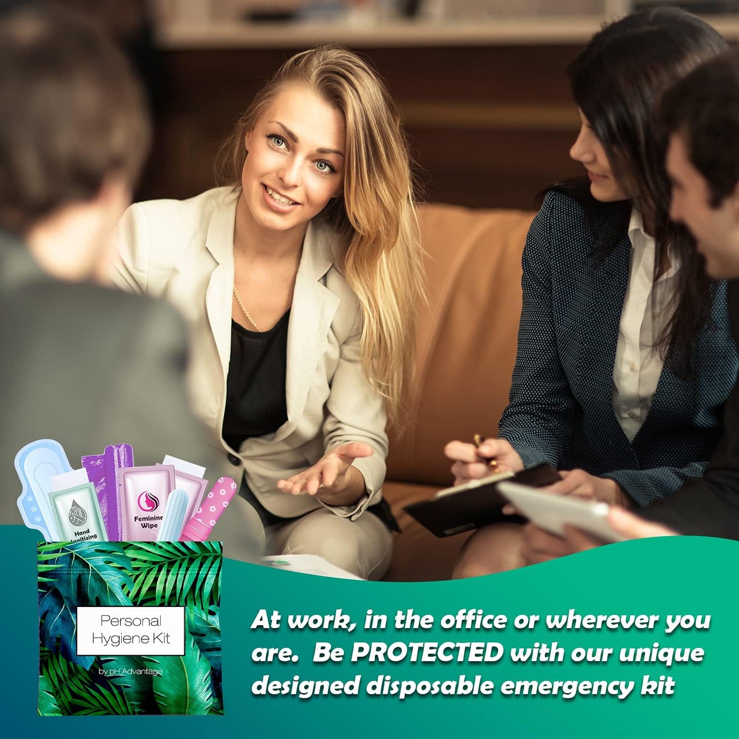 Menstrual Kit All-in-One 10 Pack | Convenience on The Go | Period Kit Pack for Travelling, Tweens & Teenager | Individually Wrapped Feminine Hygiene Product (Green Ferns)