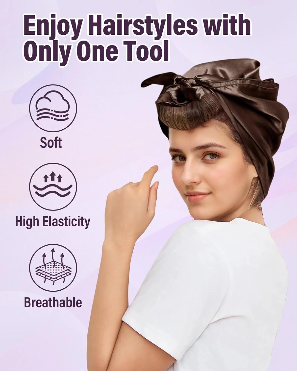 Heatless Hair Curler Overnight Curls-3 Pcs No Heat Curling Blowout Rod to Sleep In,Hair Rollers with Satin Scarf