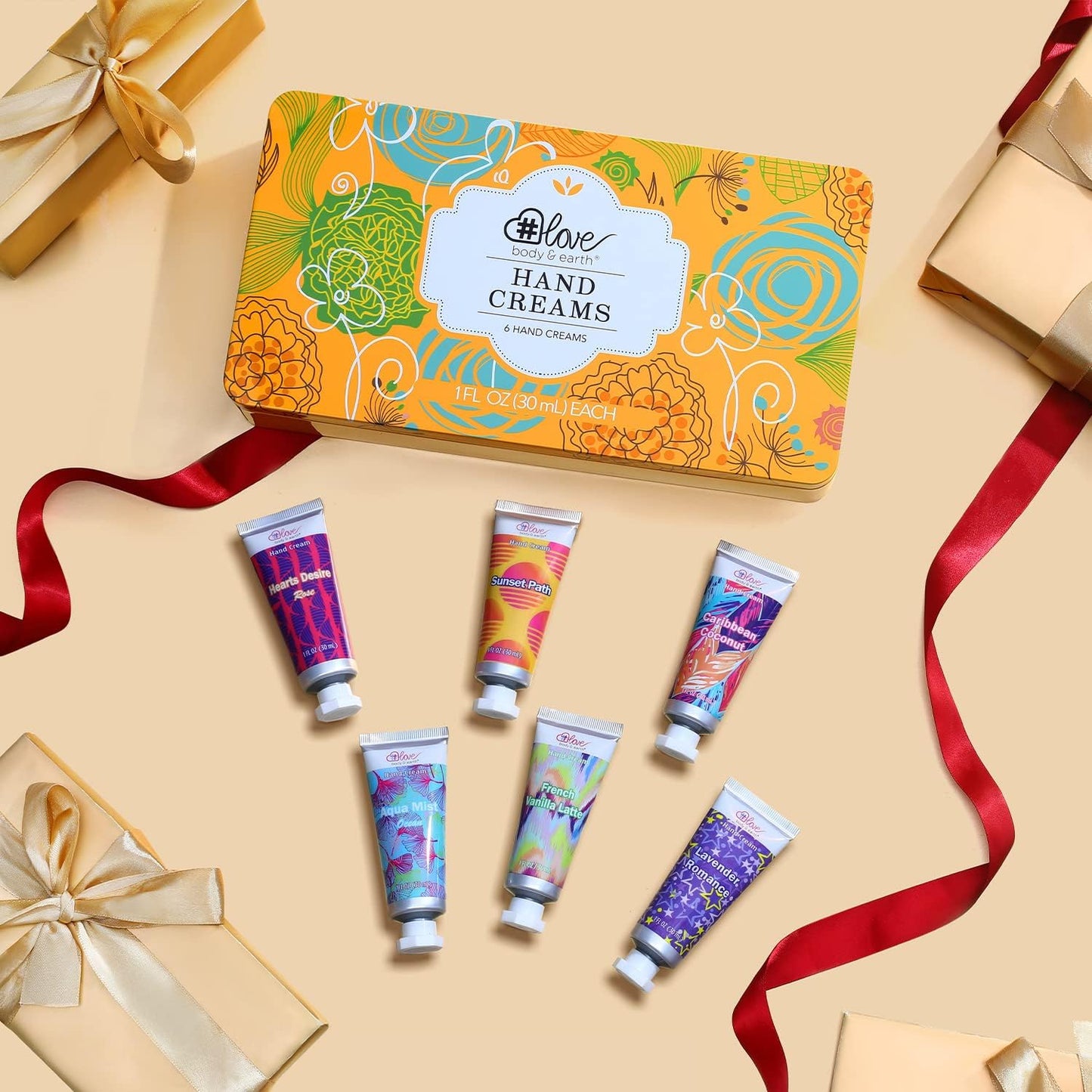 BODY & EARTH # LOVE Hand Cream Hand Lotion Gifts Set for Women, 6-Pack of Hand Cream Travel Size Hand Lotion for Nourishing Dry Hands, Birthday Christmas Gifts for Women