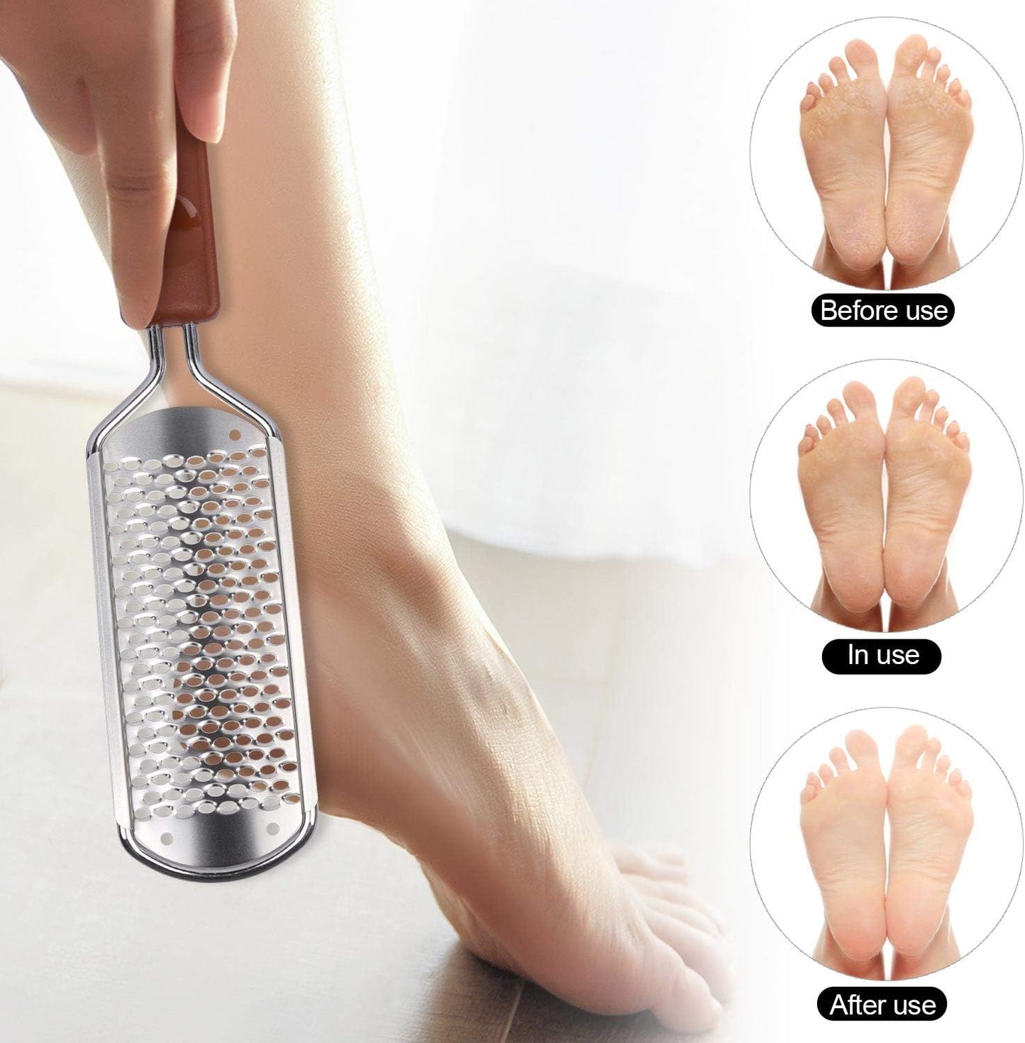 2 Pieces Colossal Foot Rasp Foot Files Callus Remover Foot Scrubber, Stainless Steel Feet Grater Heel File Foot Pedicure Tools for Dry Cracked Heels