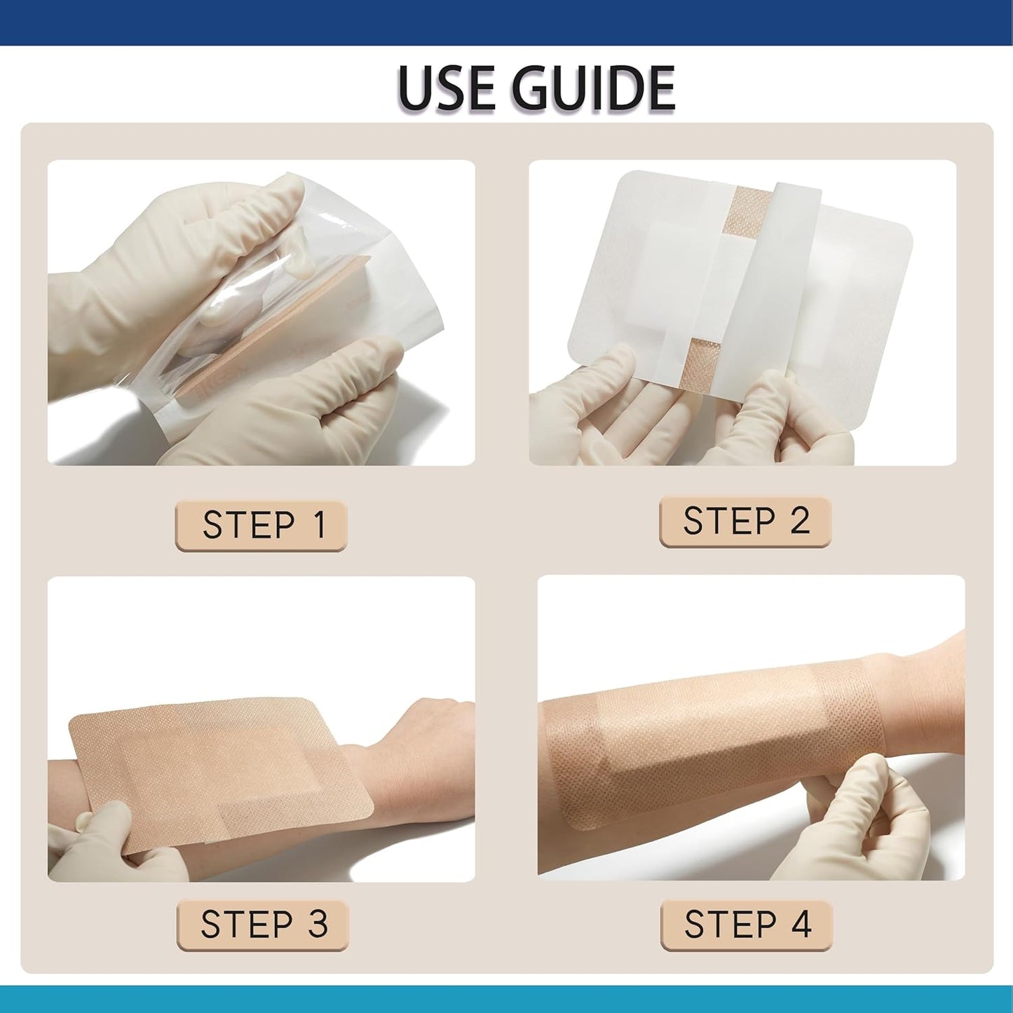 6"X8" 20 PCS Extra Large Sterile Nude Island Dressing Bandage for Wound - Self-Adhesive Boarded Gauze Pads - Latex Free - Medical Grade(Nude, 6"X8"-20PCS)