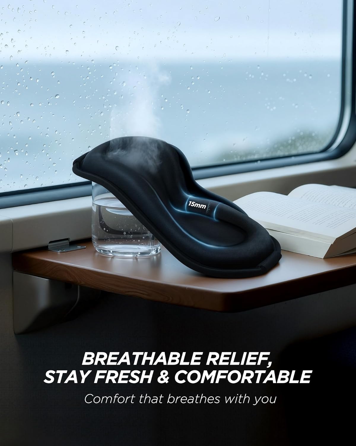 3D Cooling Sleep Mask with Double Coldfocus Gel - Frozen Cold Gel Eyes Mask with Contoured Blackout Hot & Cold Therapy for Women, Men Sleeping on Airplane Traveling for Migraine, Dry Puffy Eye,2 Packs