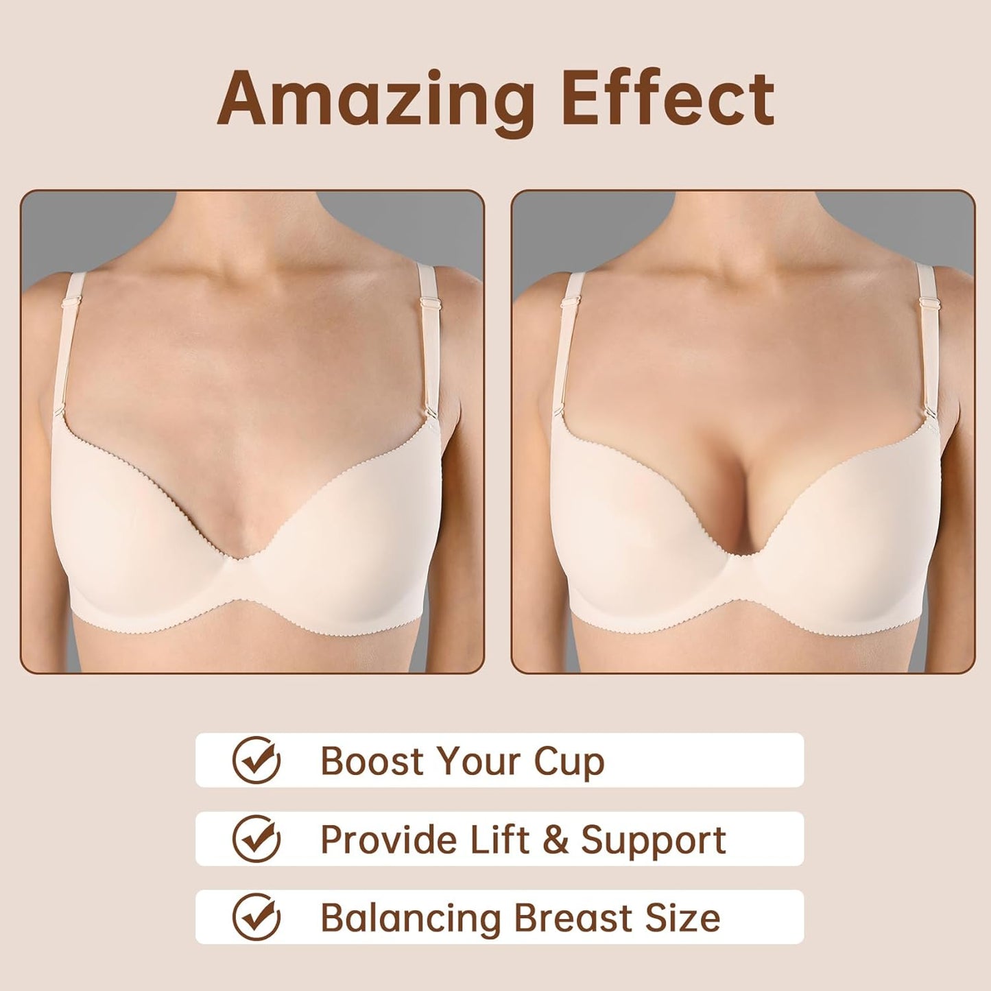 BeaGirl Bra Pad Inserts Breathable Breast Enhancers Inserts for Women Bikini Sports Bra 3 pairs