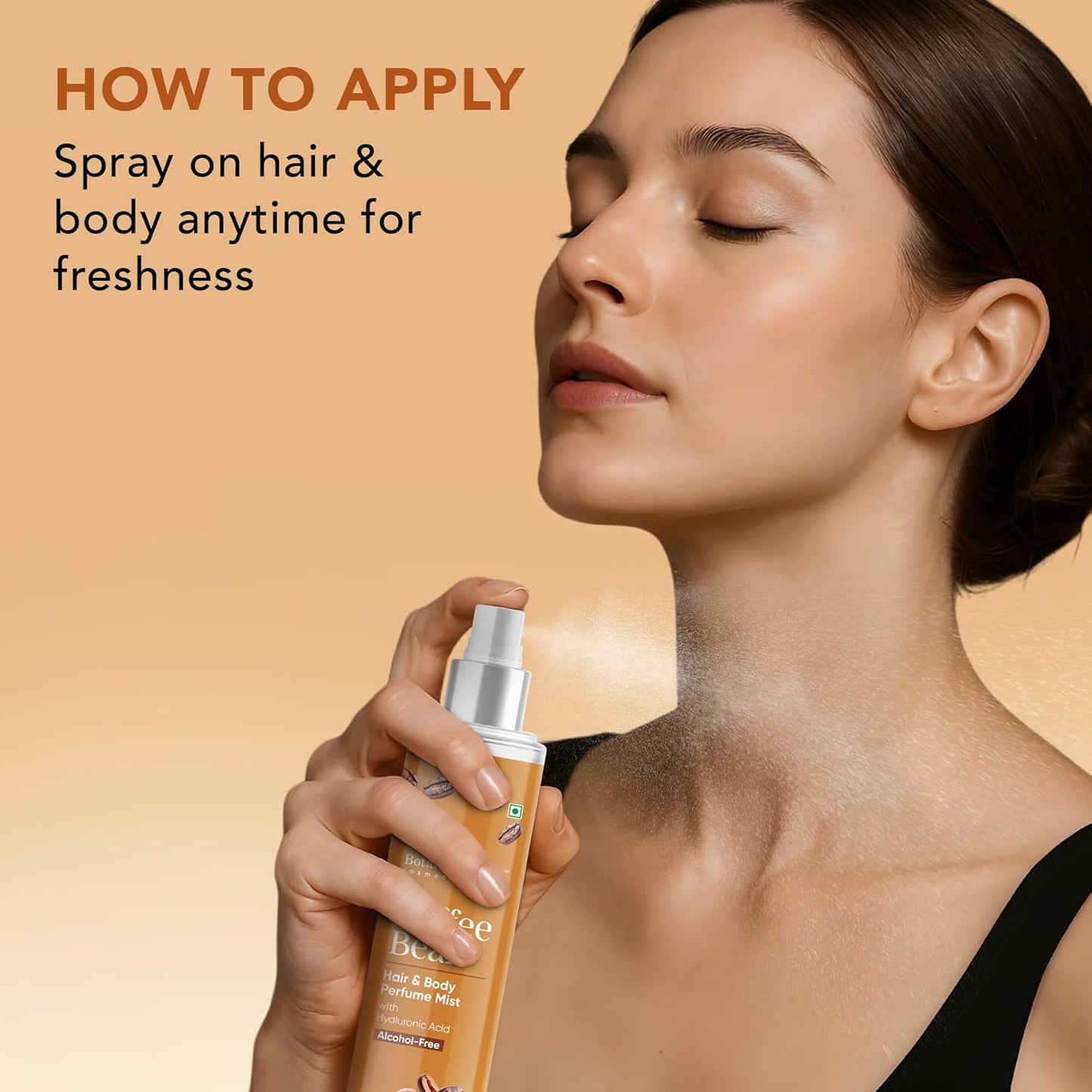 Botanic Hearth Coffee Bean Hair & Body Perfume Mist with Hyaluronic Acid – Alcohol-Free Body Spray for Long Lasting Fragrance & Hydration – Refreshing Coffee Scent, 3.4 fl oz / 100 ml