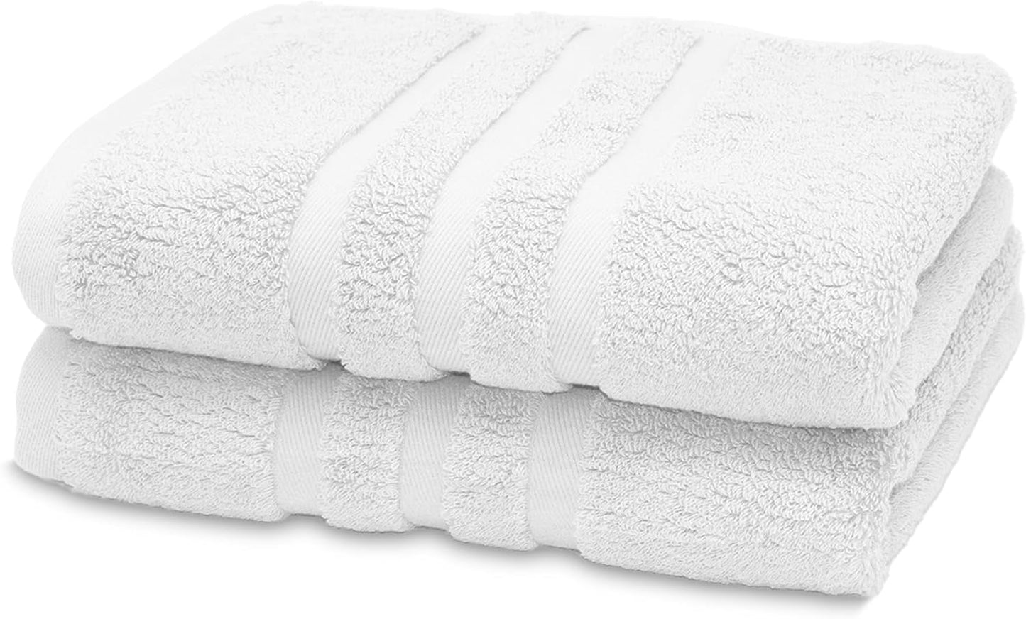 kimteny 100 Persent Cotton Premium Hand Towels Set of 2, (16 x 32 inches) 600GSM Cotton Thick Towel, Ultra Soft and Highly Absorbent Towels for Bathroom Gym Shower Hotel Spa (White)