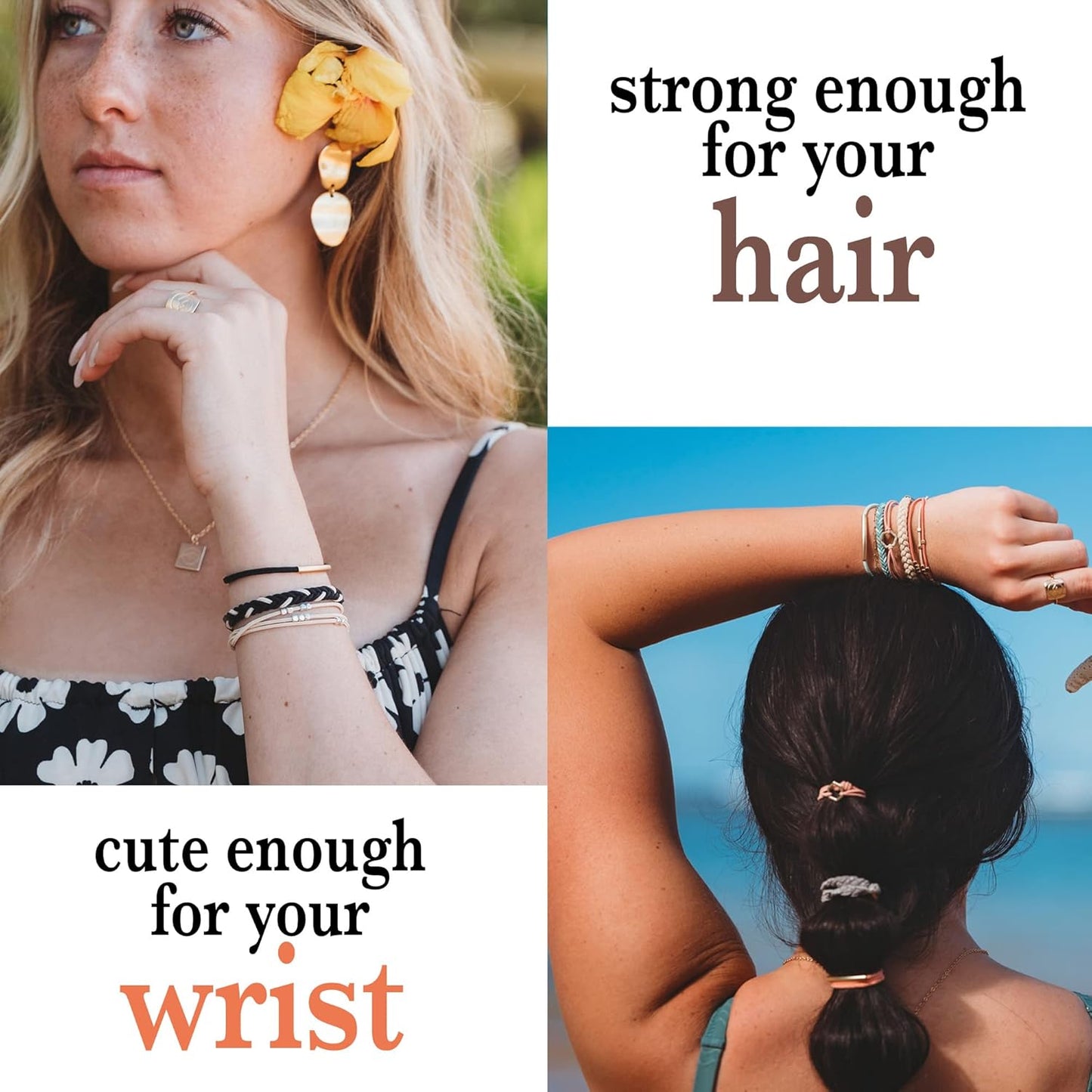 K'lani Hair Tie Bracelets for Women - Elastic Hair Bands That Double as Stylish Jewelry - Inspire - Medium