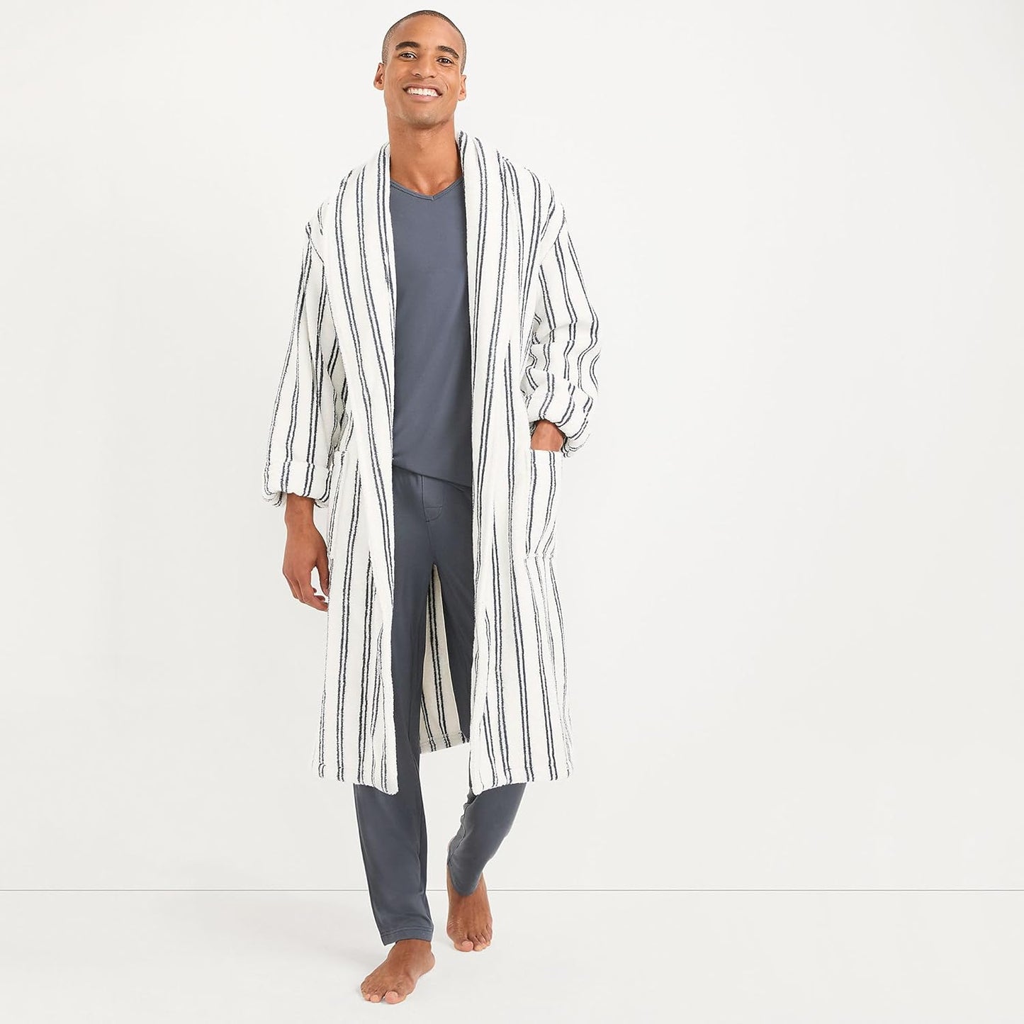 Lands' End Men's Calf Length Turkish Cotton Terry Bathrobe