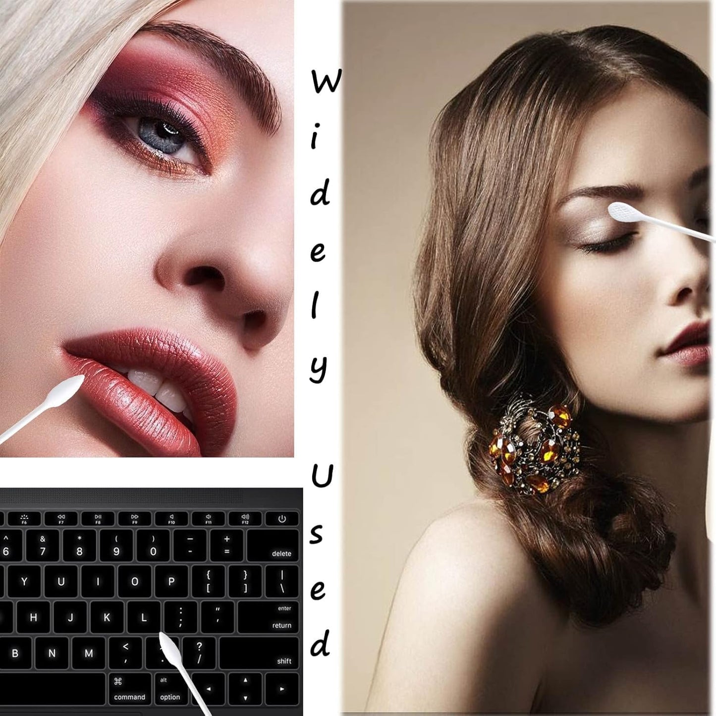 Paper Stick Thick Cotton Swabs with Precision and Flattened Tip 375pcs,Excellent Beauty Tools for Effective Makeup and Personal Care