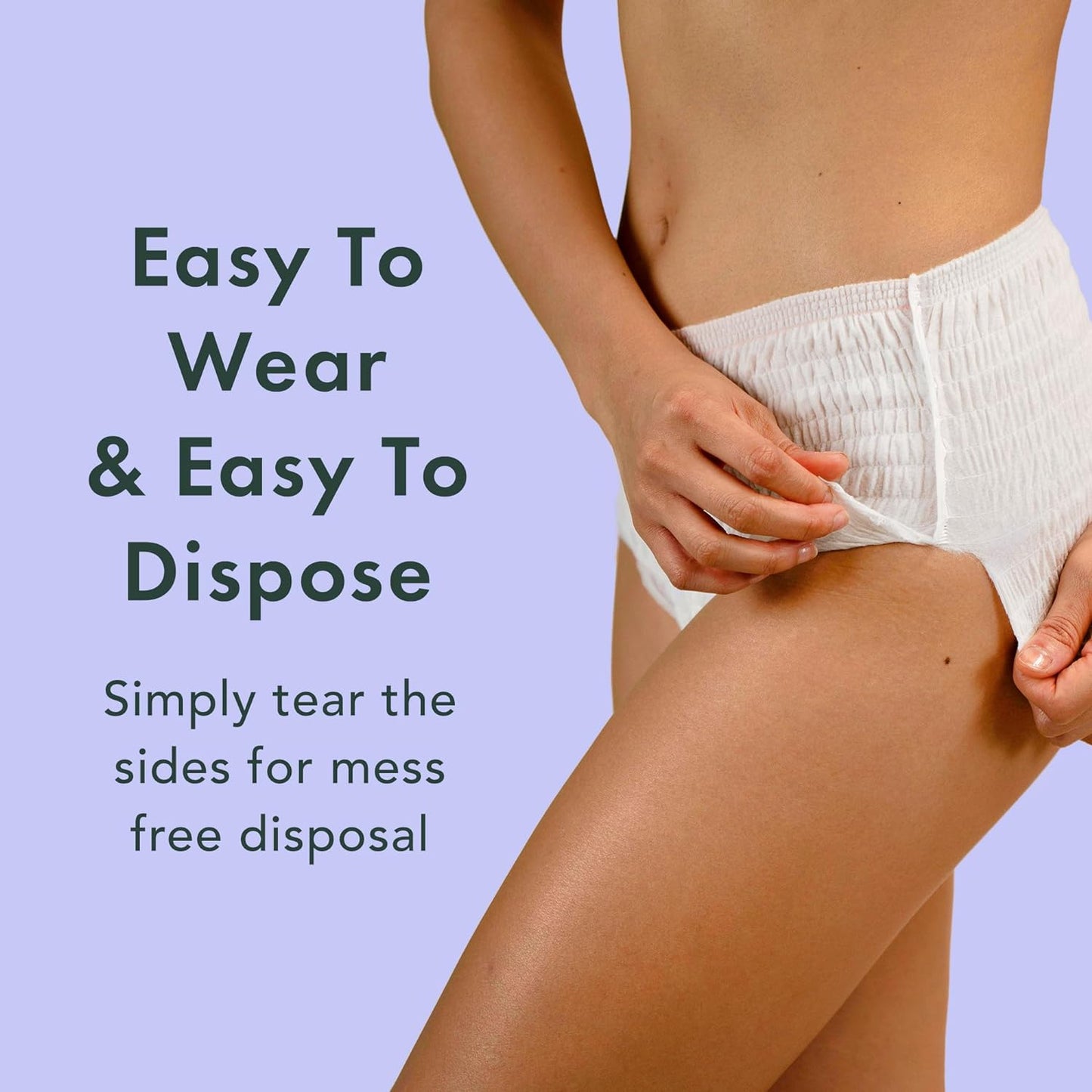 Rael Disposable Underwear for Women, Organic Cotton Cover - Incontinence Pads, Postpartum Essentials, Disposable Underwear, Unscented, Maximum Coverage (Size S-M, 12 Count)