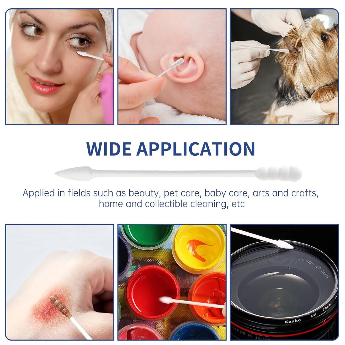 Pointed Tip Cotton Swabs, 800 Count Double Tipped Precision Tips Cotton Buds Spiral Head with Paper Stick, Cotton Buds for Makeup, Personal Care, Crafts(Pointed+Spiral Head)