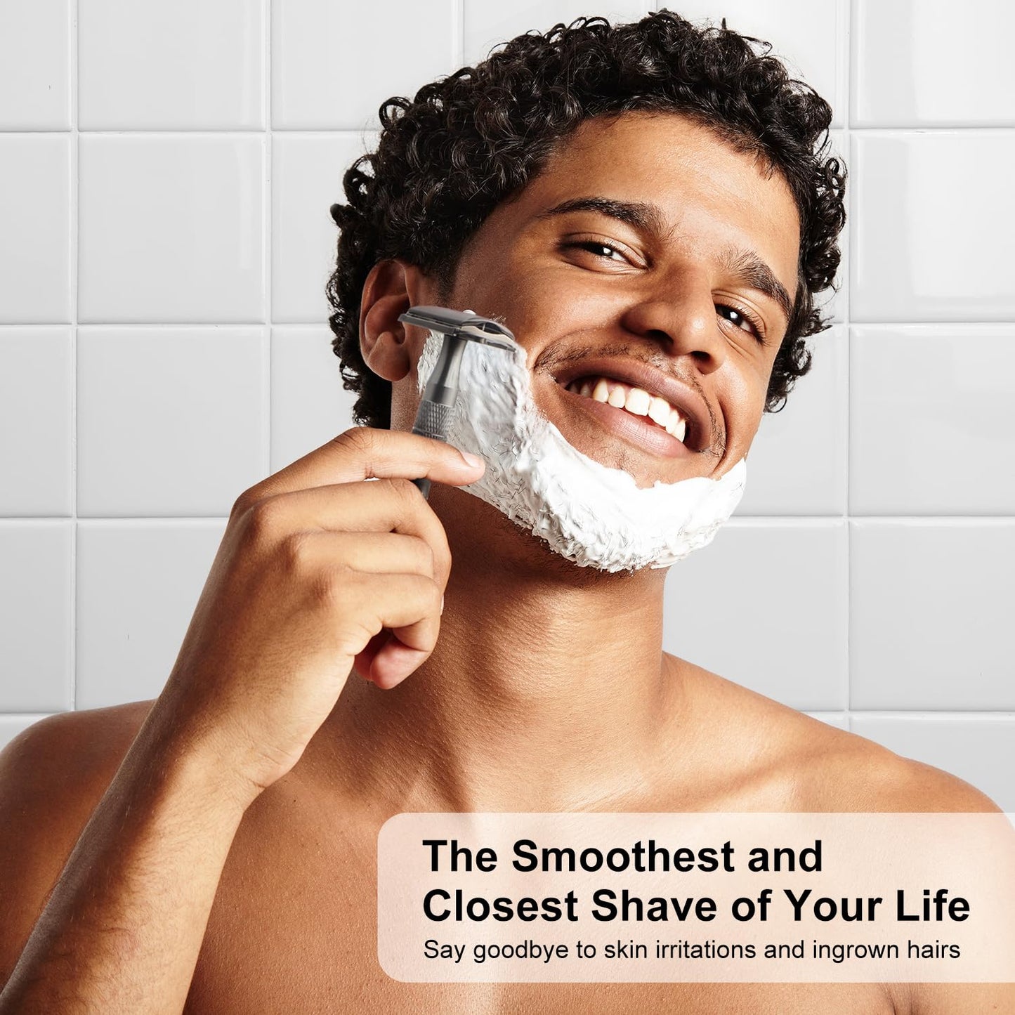 Gun Black Double Edge Safety Razor with Stand, Single Blade Razors for Men and Women, with 10 Safety Razor Blades, Smooth & Close Shave, Plastic Free