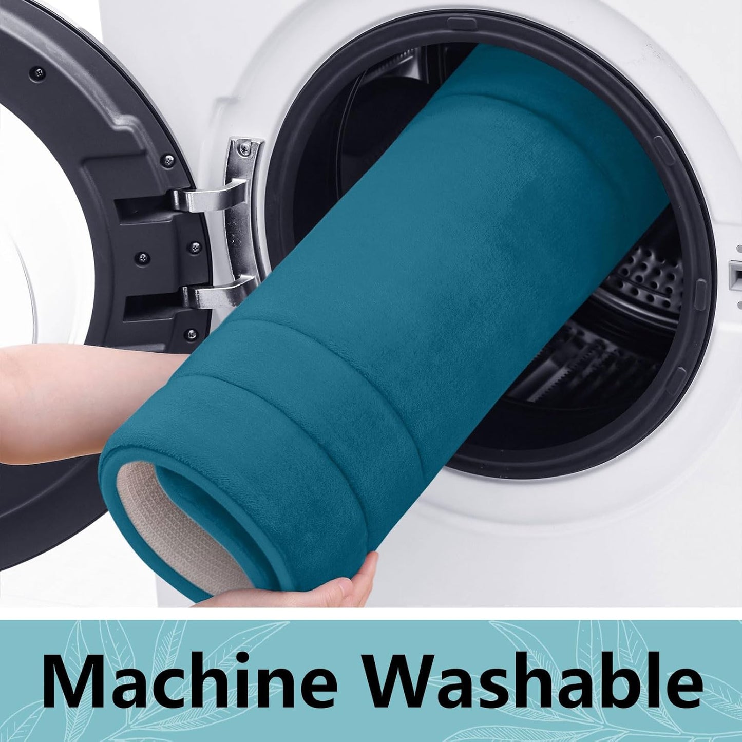 Arotive Memory Foam Bathroom Rug Mat 47x20, Ultra Soft and Absorbent Bath Mat, Machine Wash Dry, Comfortable Bath Rug Carpet for Bathroom Floor, Tub and Shower, Peacock Blue